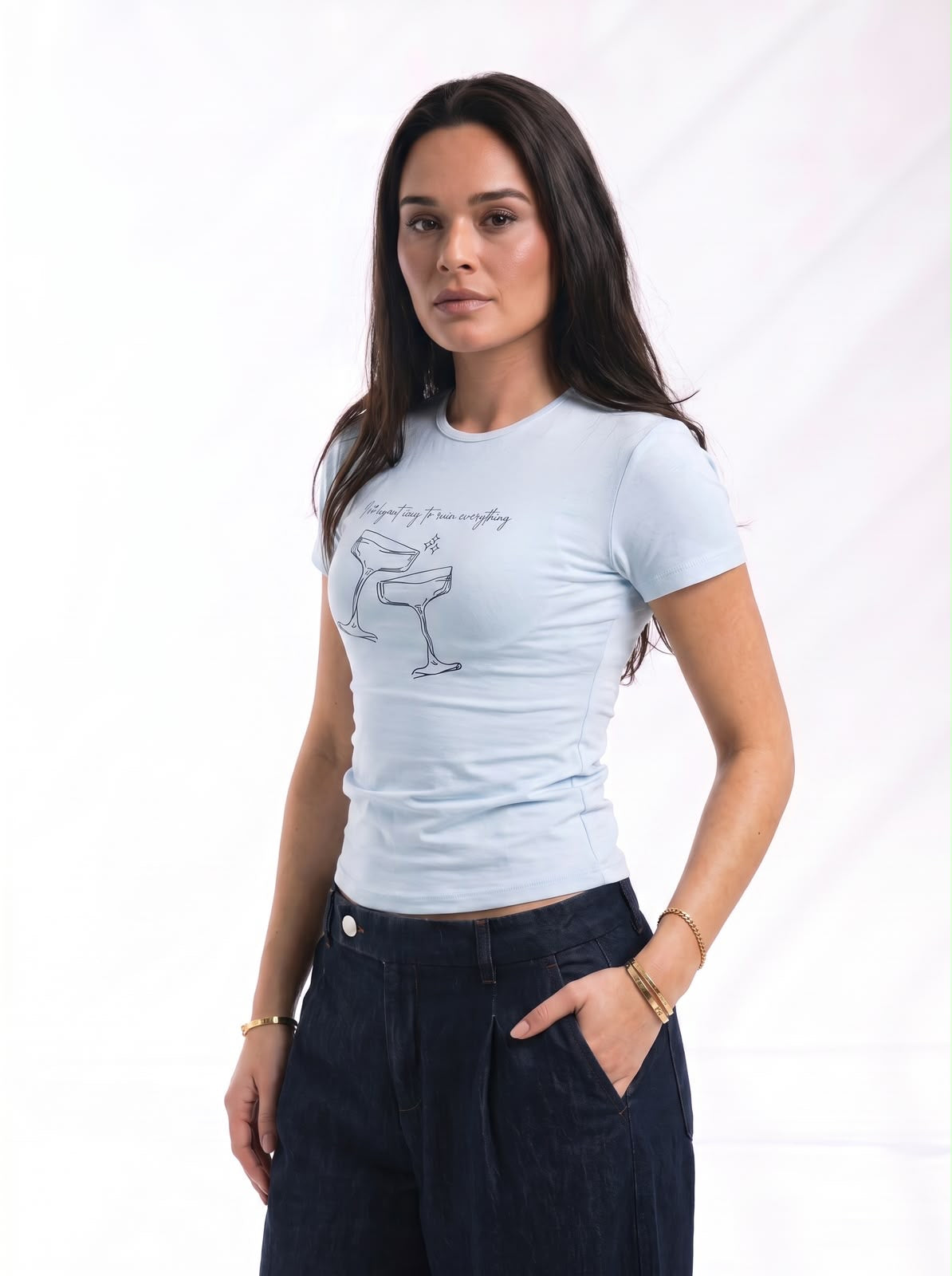 Elegant Chaos Baby Tee (Baby Blue)