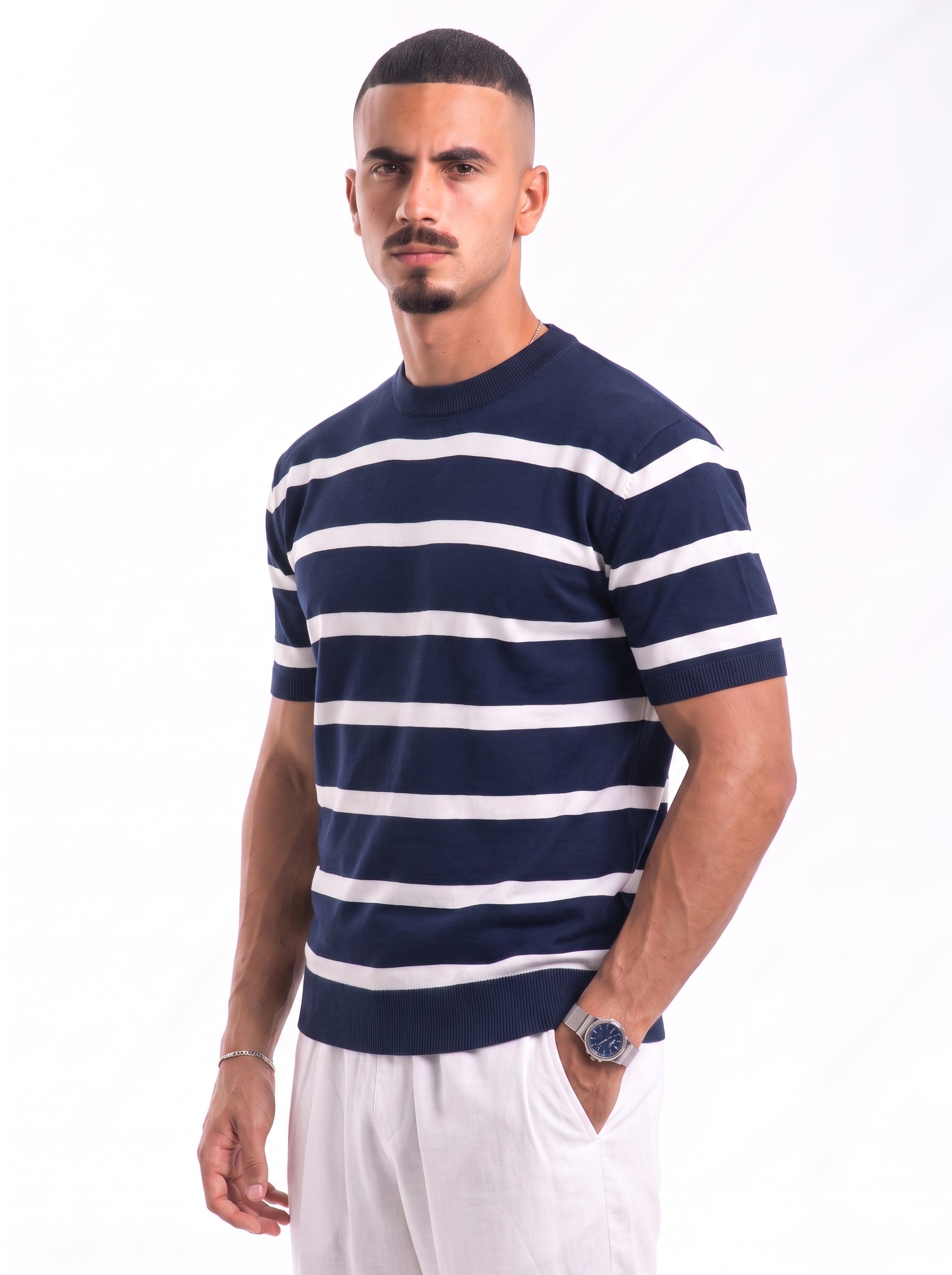 Striped knit tee 303