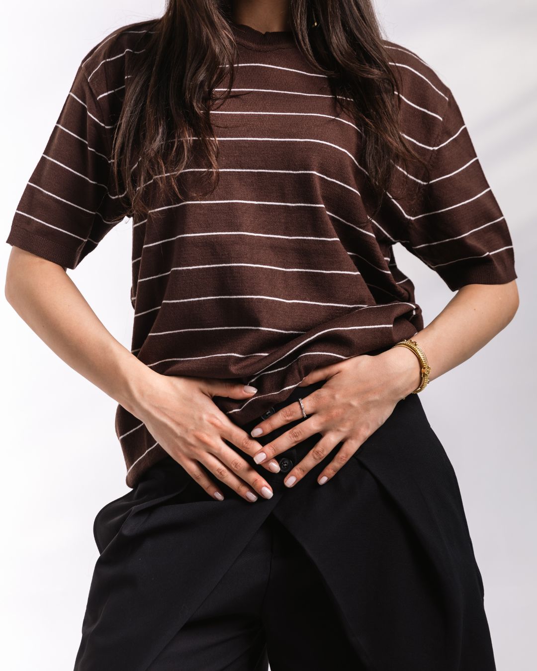 Striped knit Tee