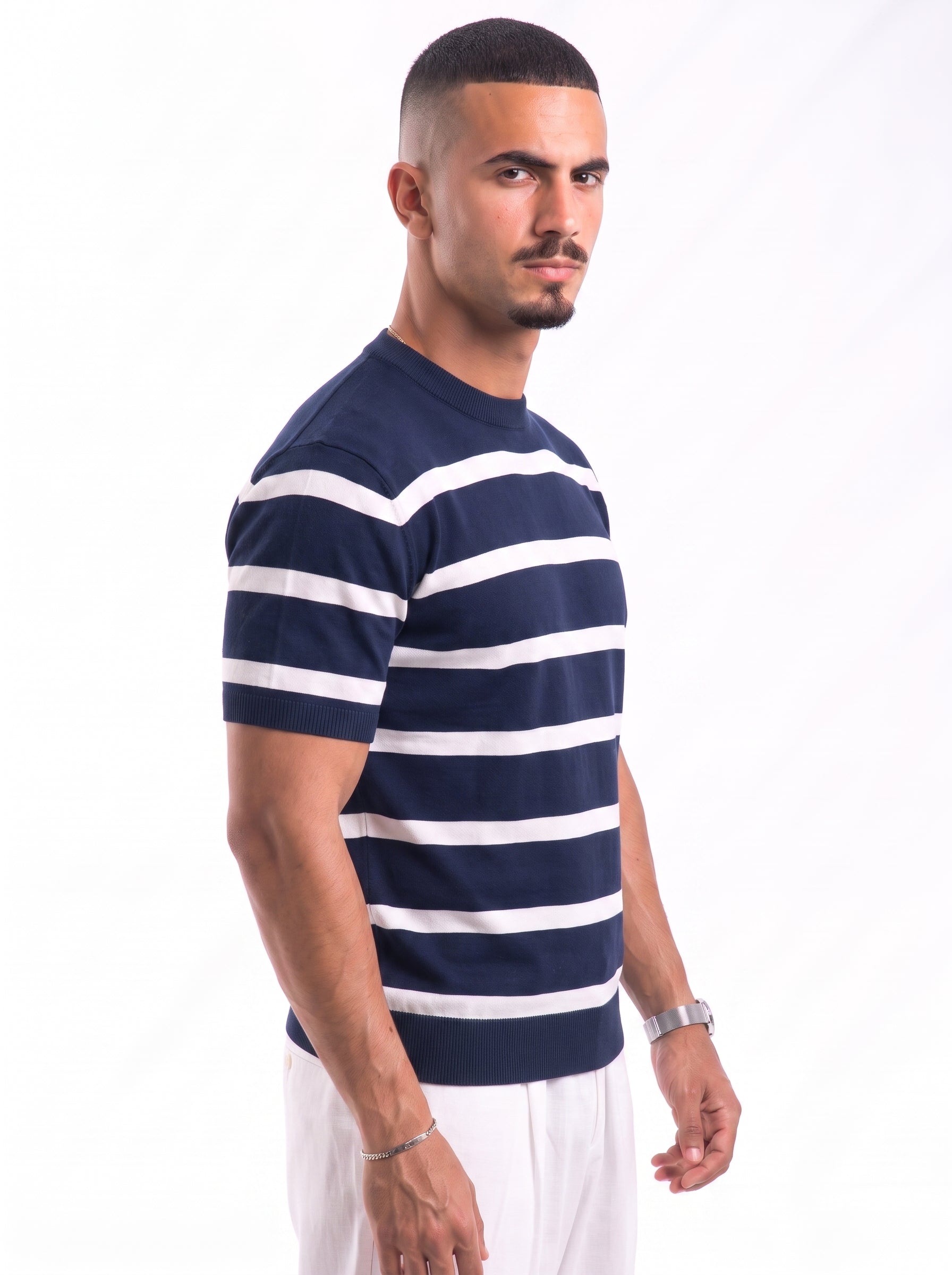 Striped knit tee 303