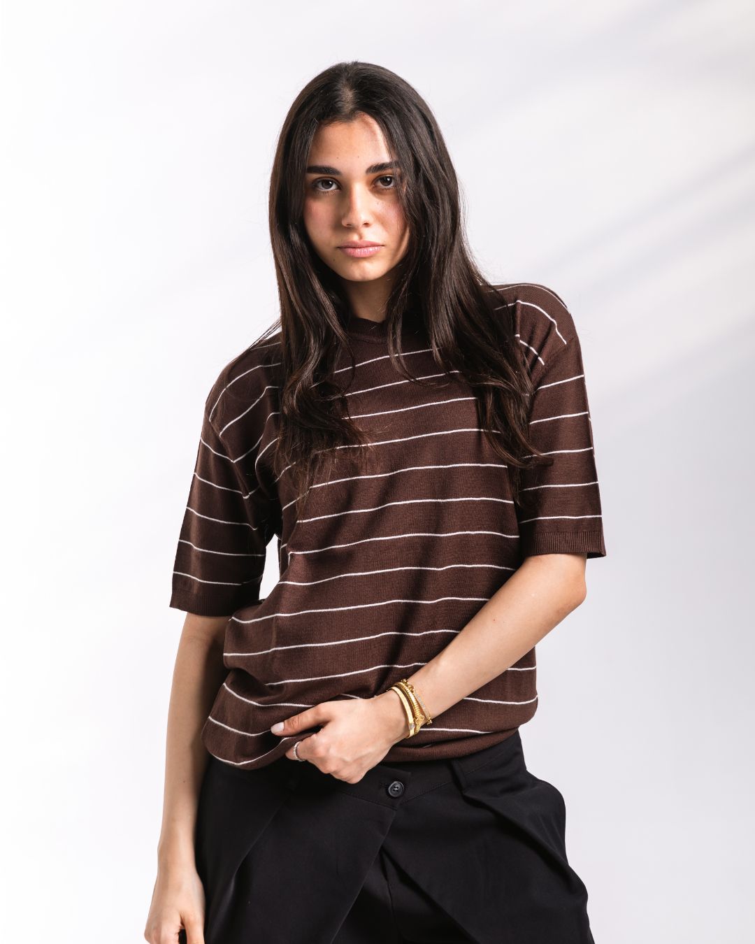 Striped knit Tee