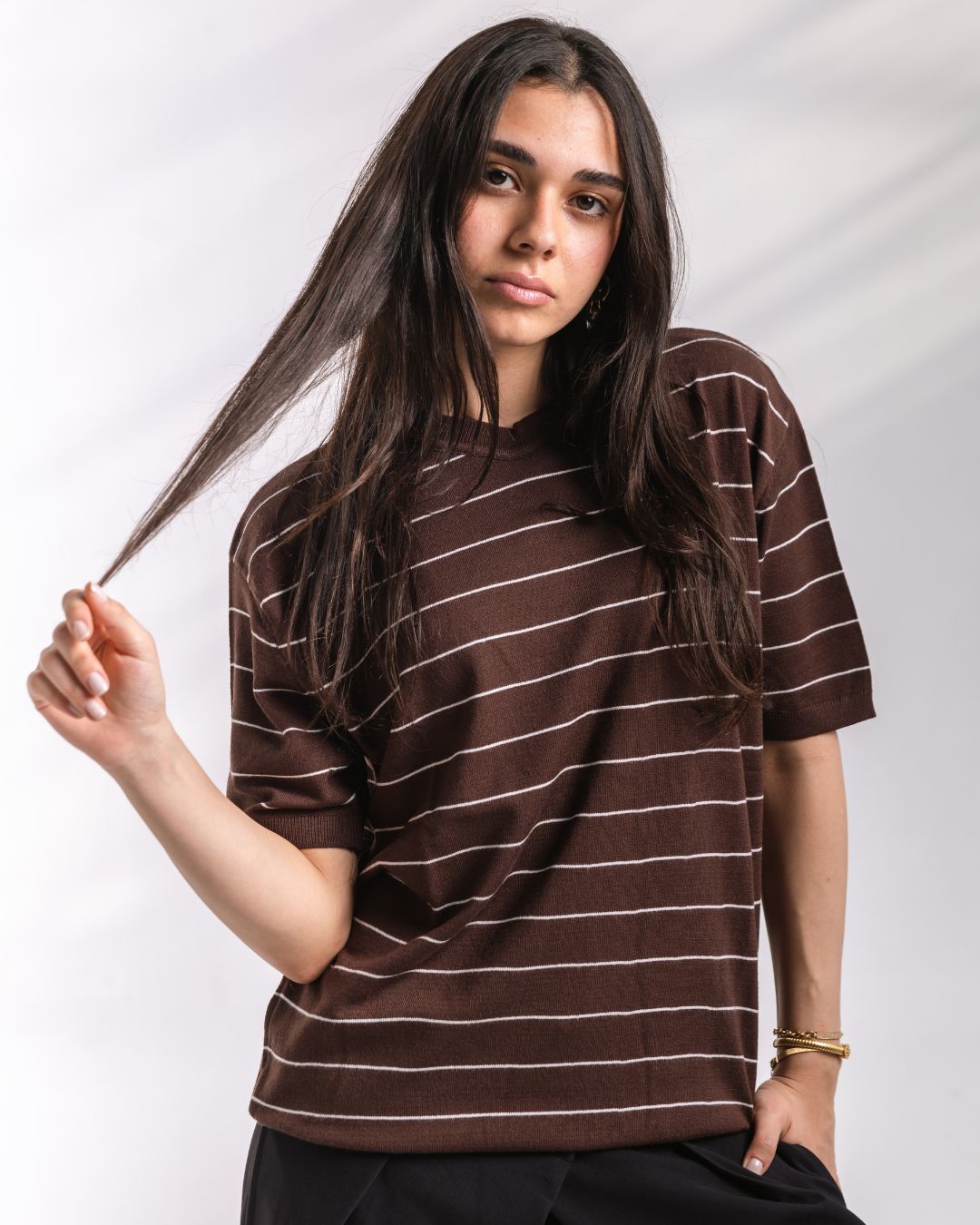 Striped knit Tee