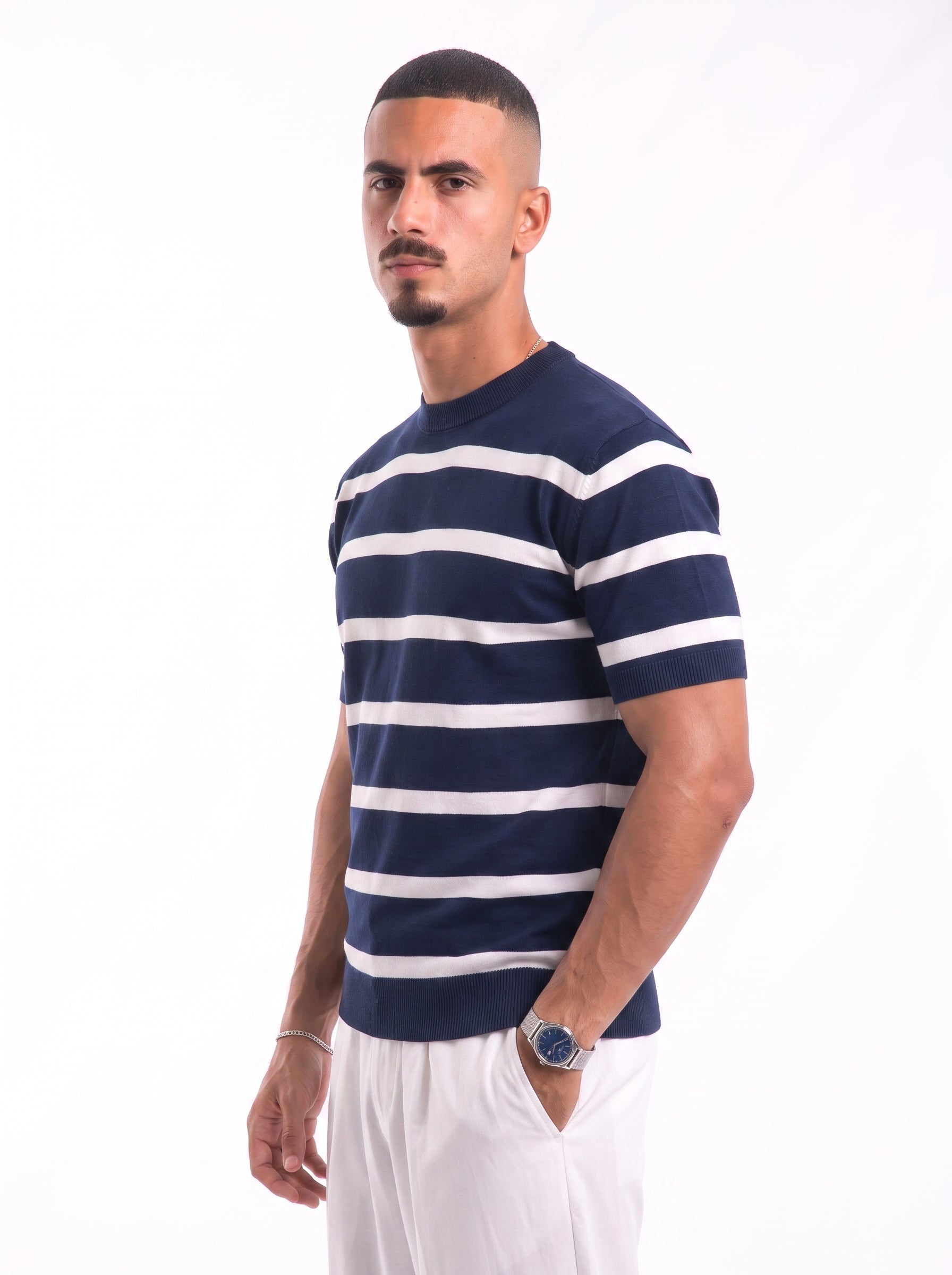 Striped knit tee 303