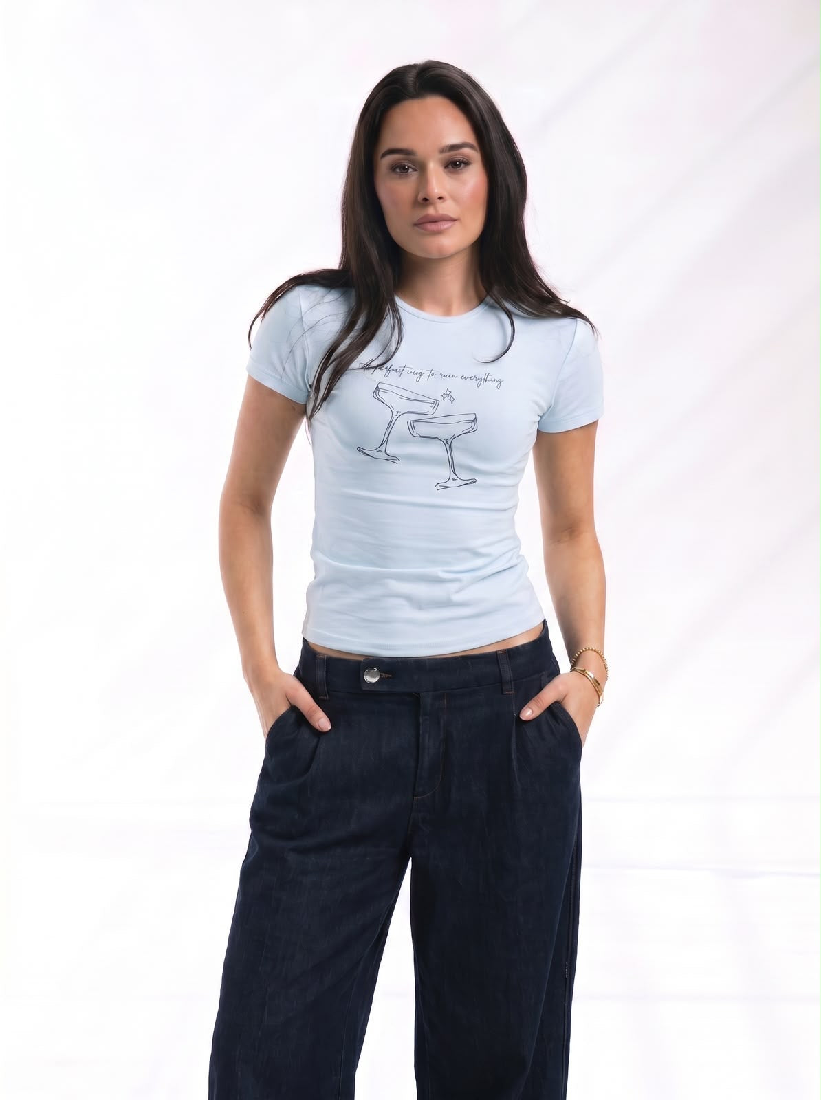 Elegant Chaos Baby Tee (Baby Blue)