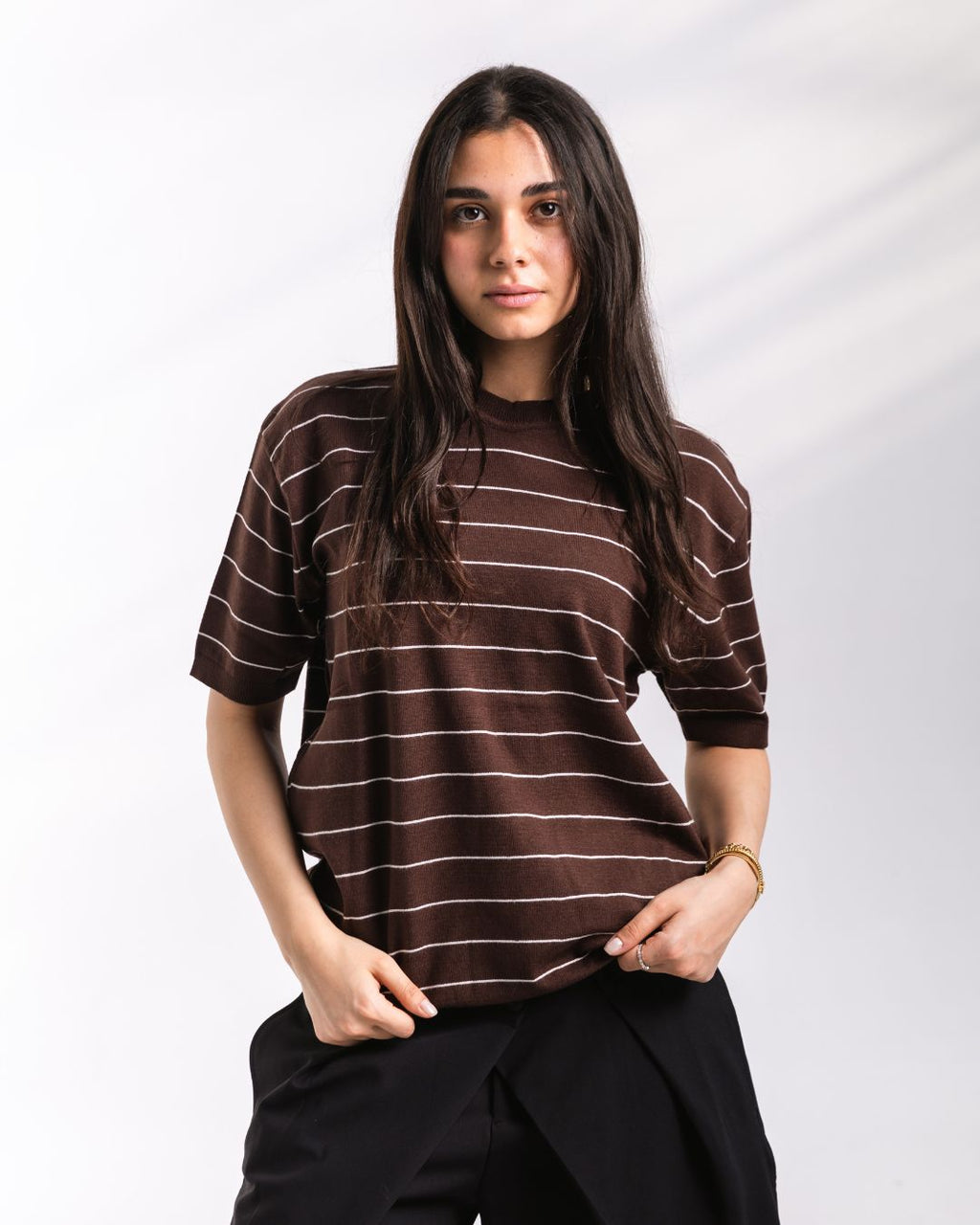 Striped knit Tee