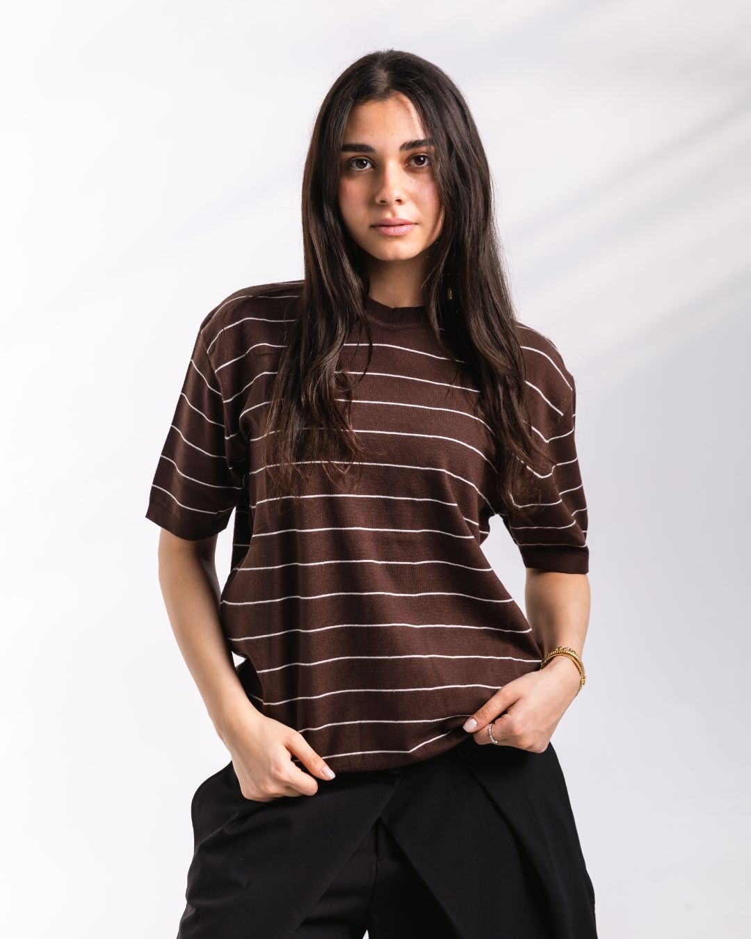 Striped knit Tee