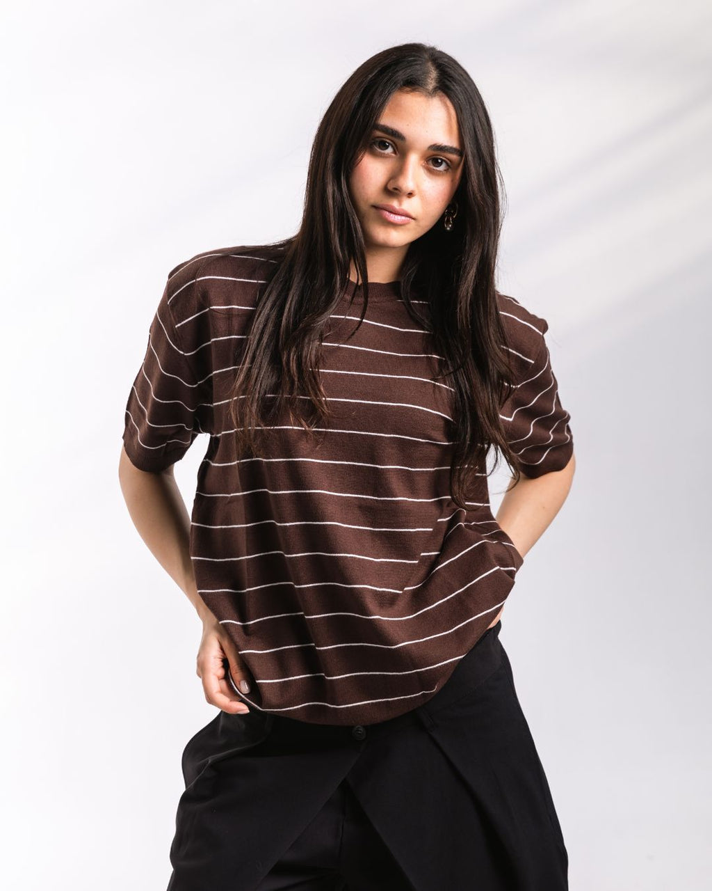 Striped knit Tee