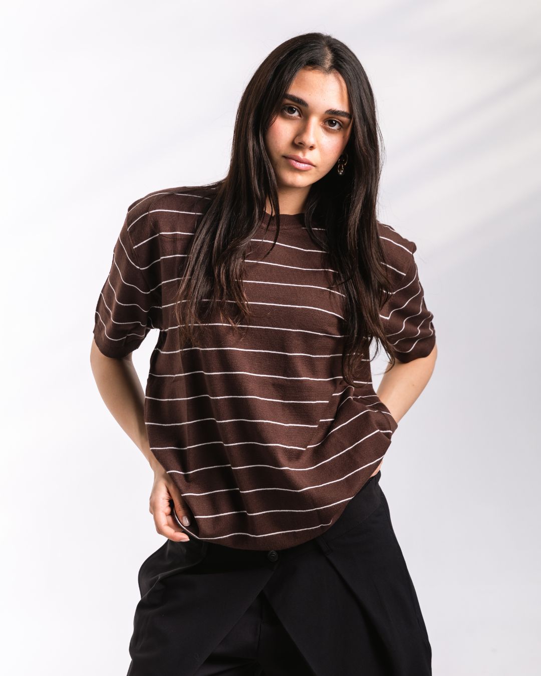 Striped knit Tee