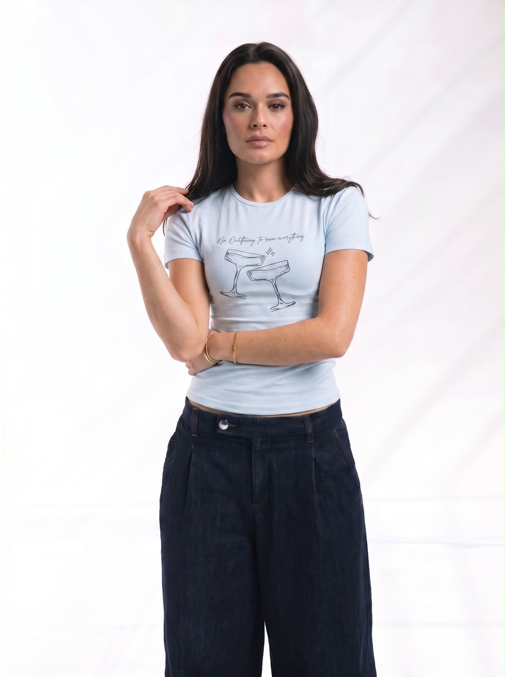 Elegant Chaos Baby Tee (Baby Blue)