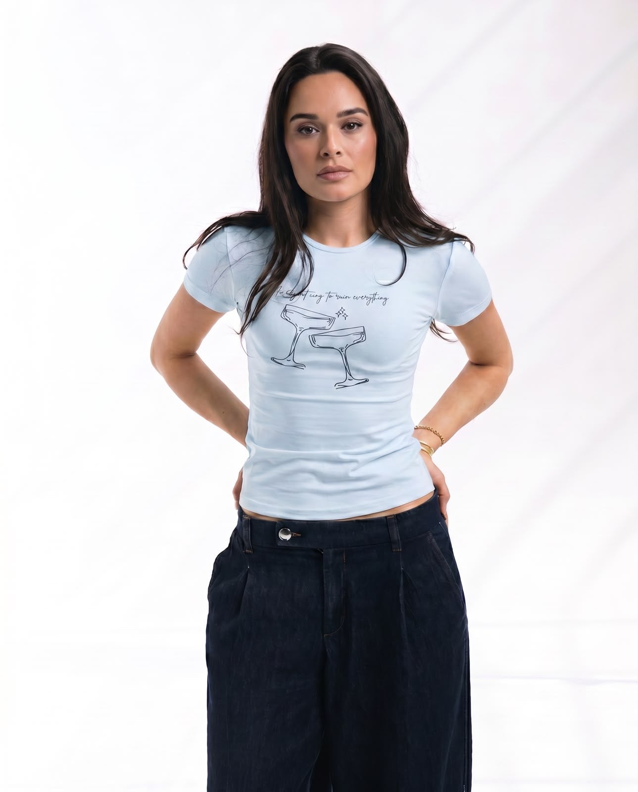 Elegant Chaos Baby Tee (Baby Blue)