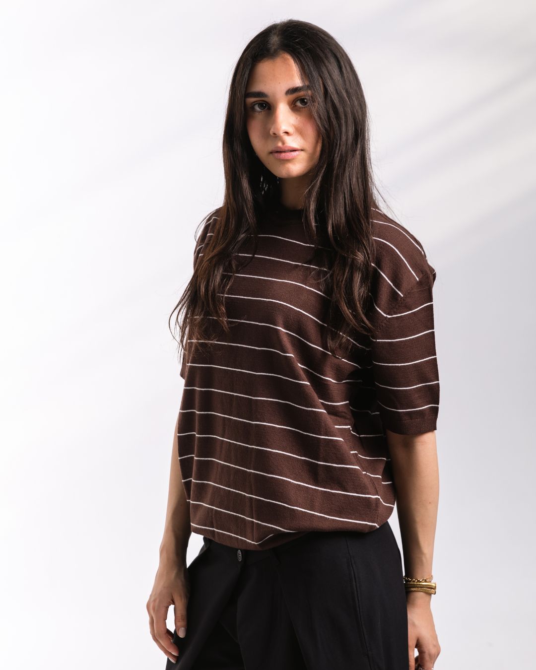Striped knit Tee