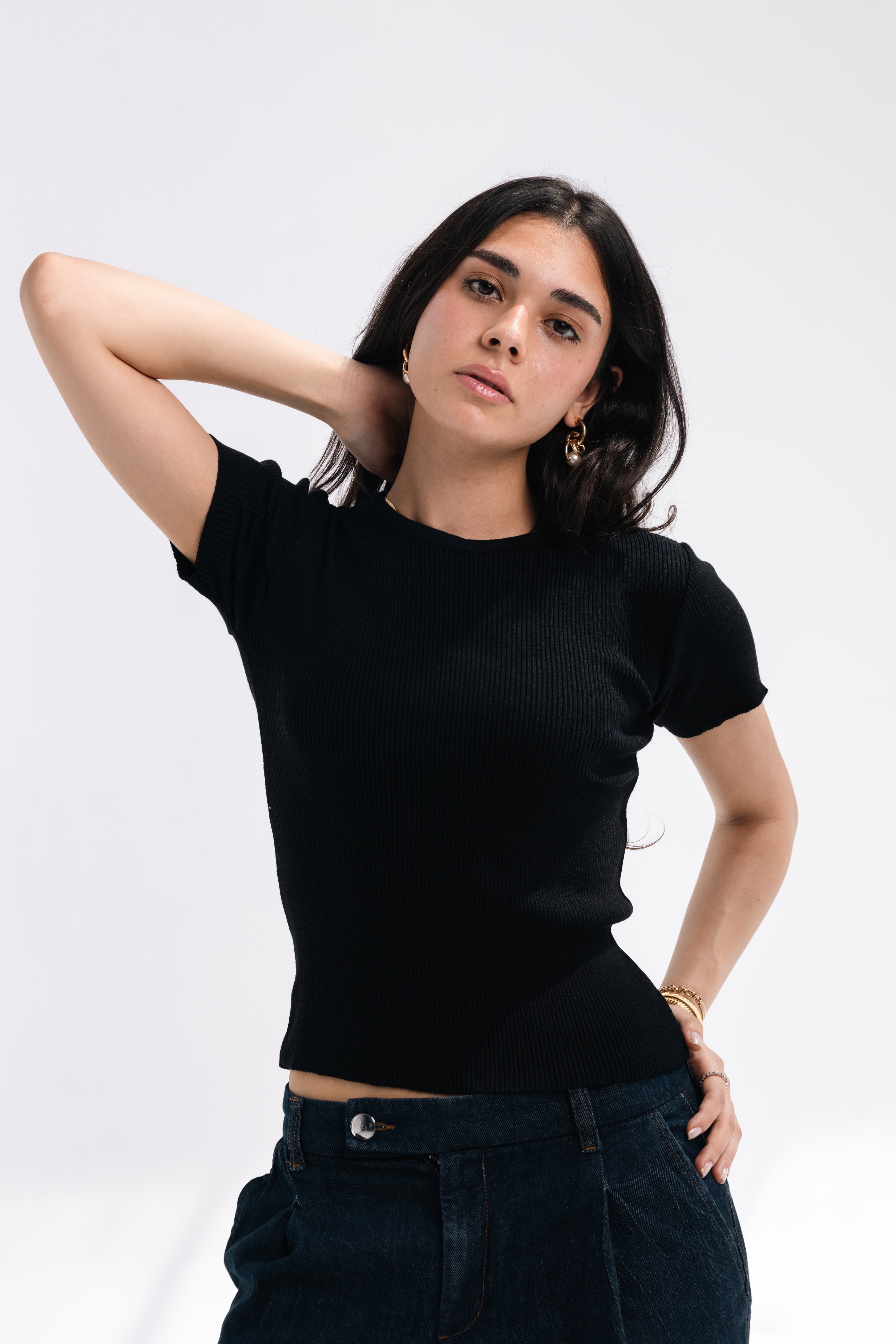 Knit Round Top (black)
