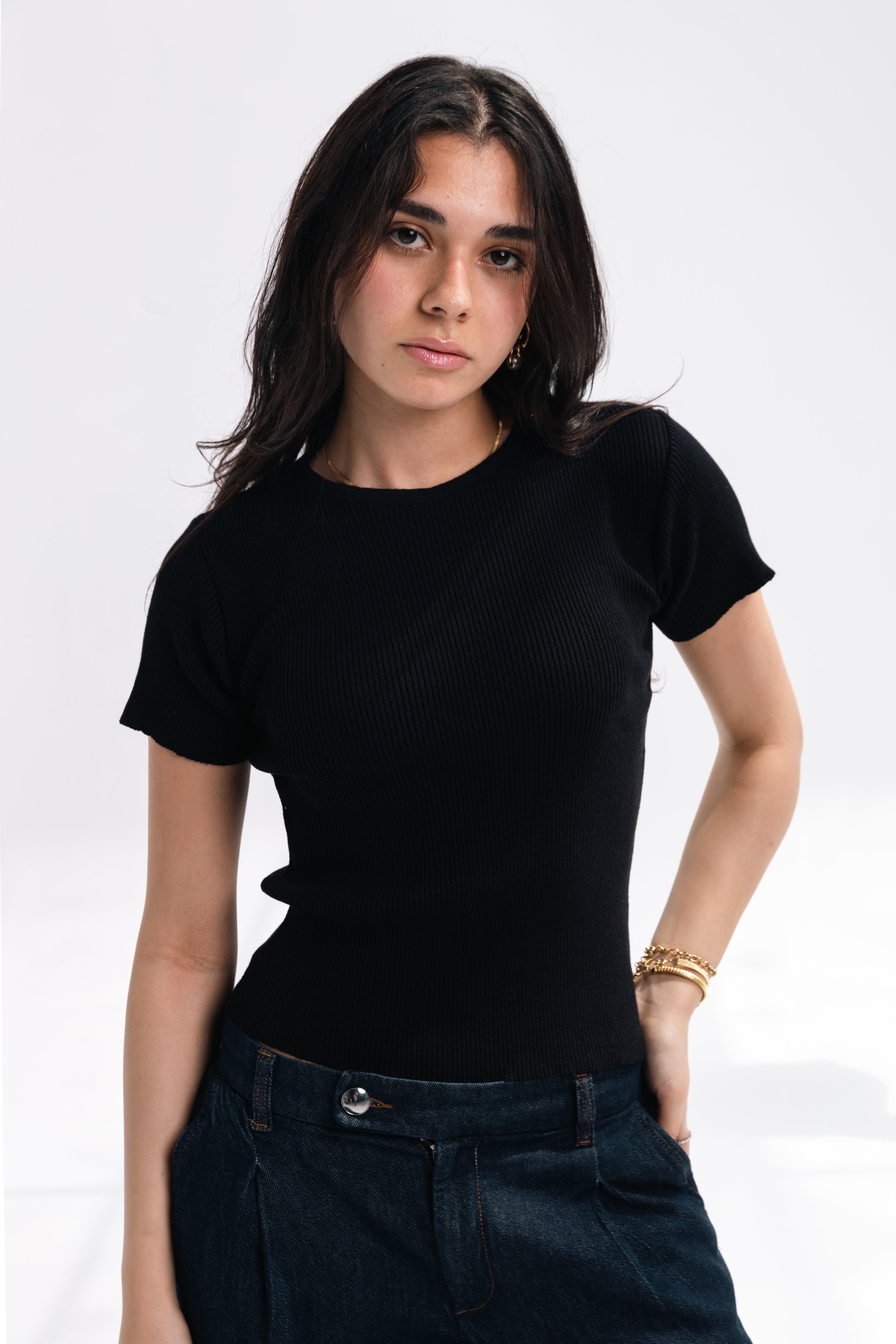 Knit Round Top (black)