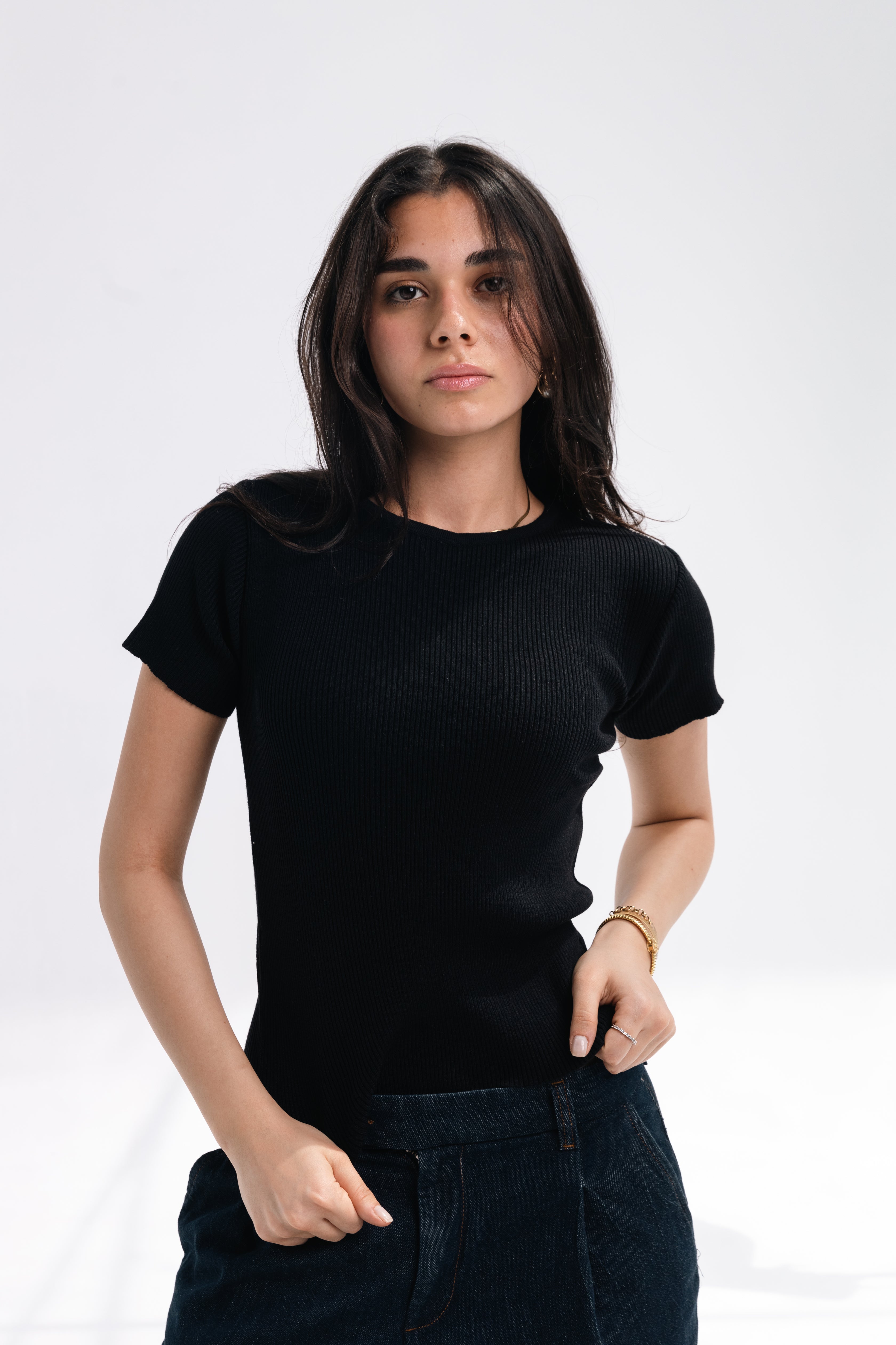Knit Round Top (black)