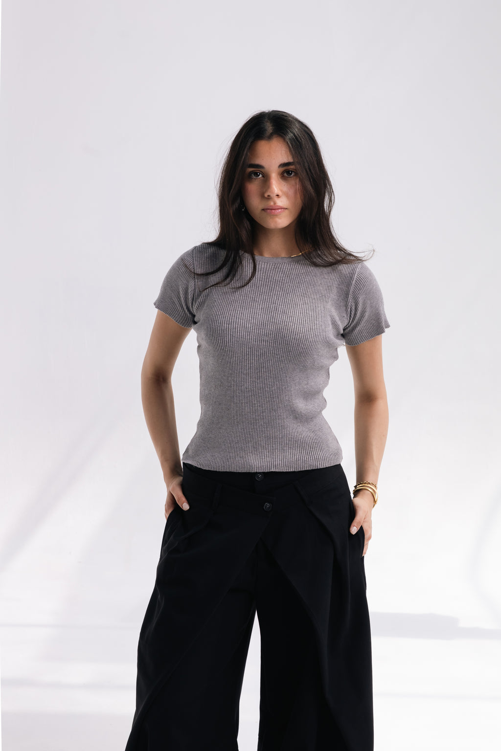Knit Round Top (gray)