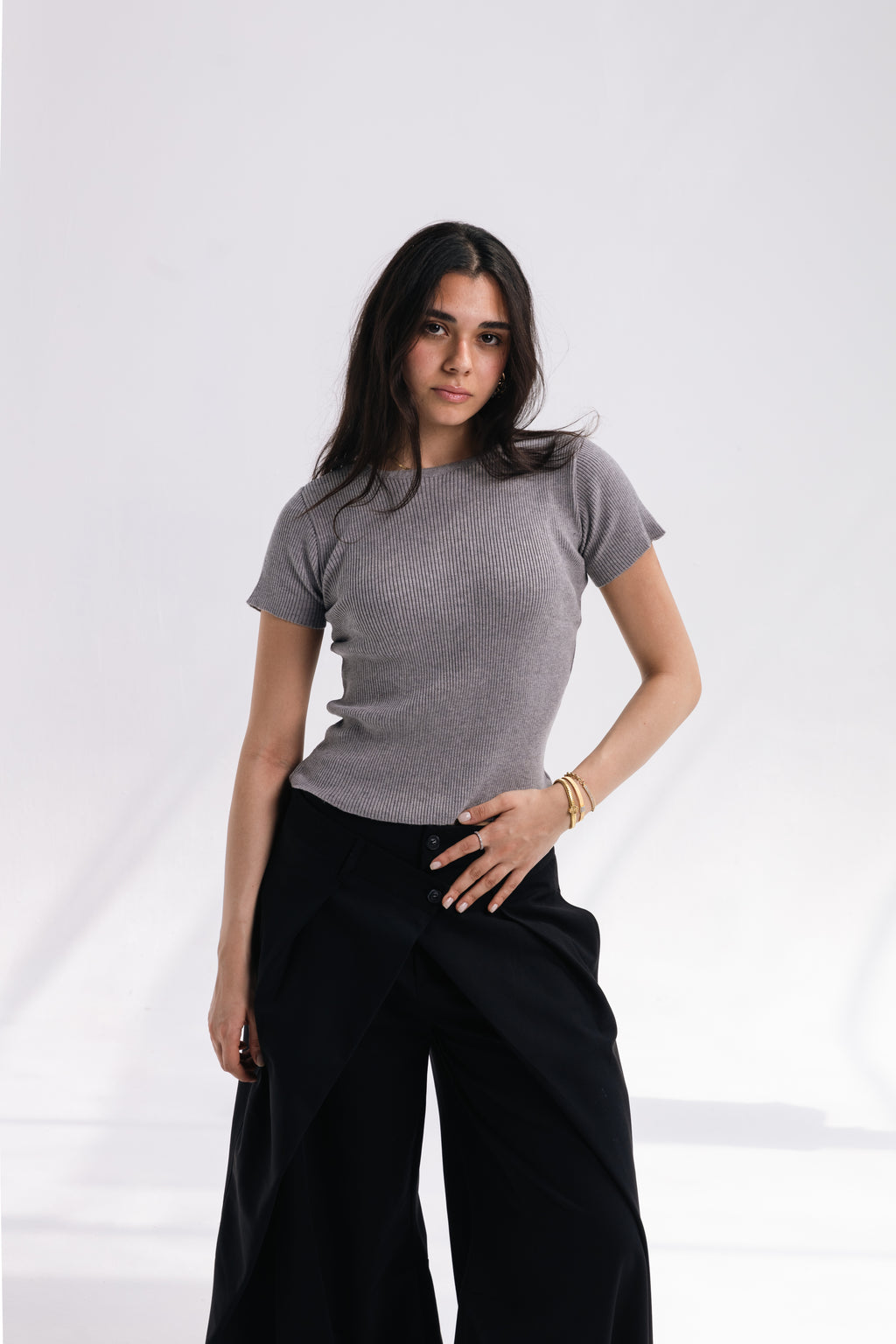 Knit Round Top (gray)