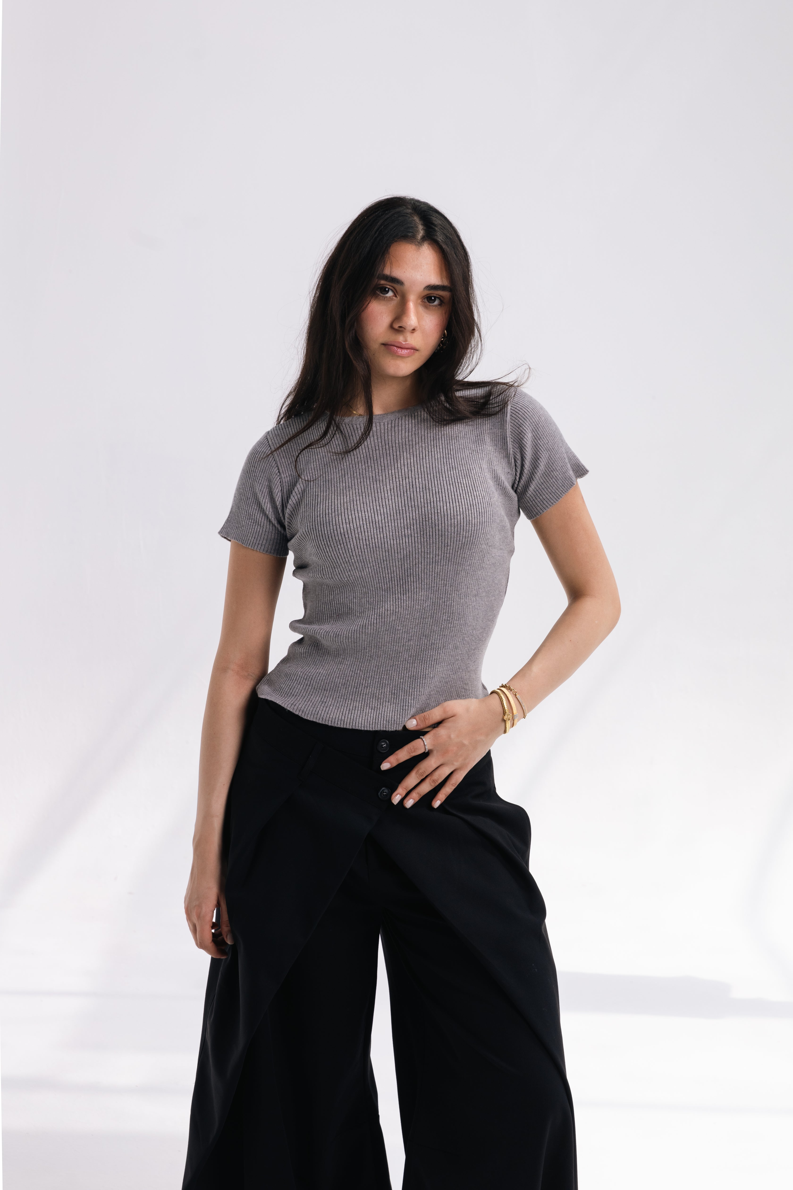 Knit Round Top (gray)