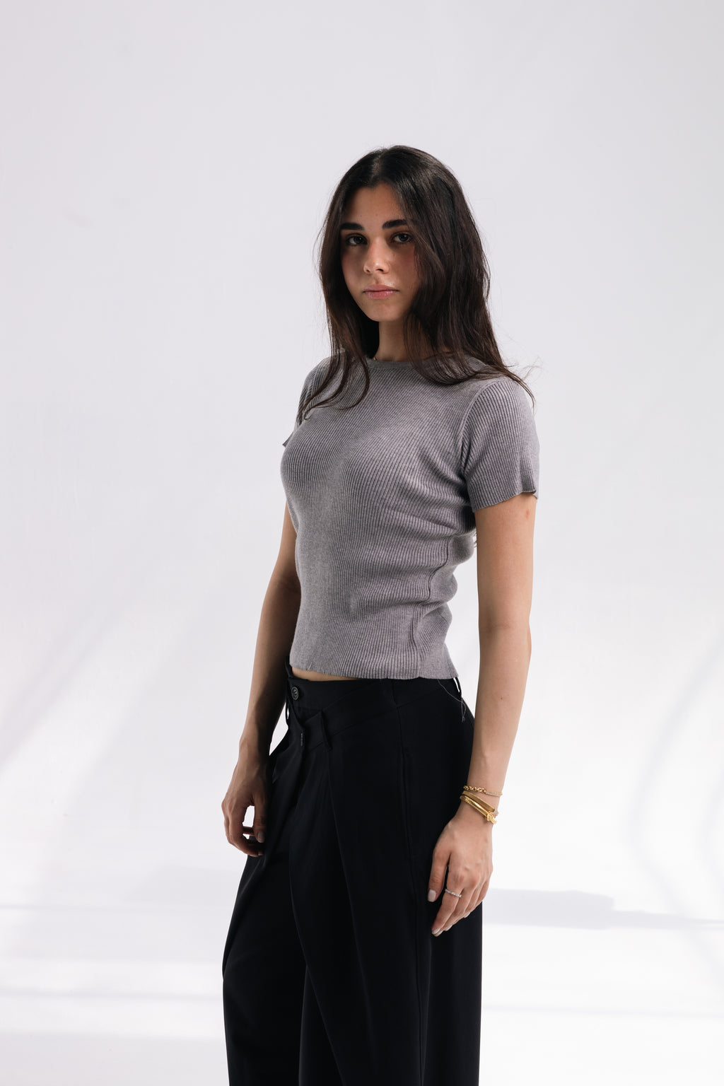 Knit Round Top (gray)