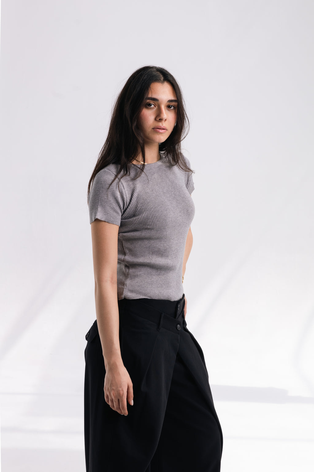 Knit Round Top (gray)