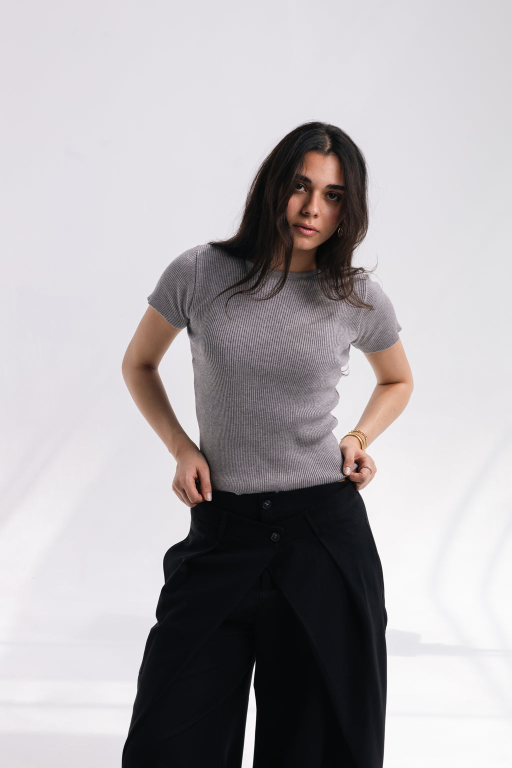 Knit Round Top (gray)