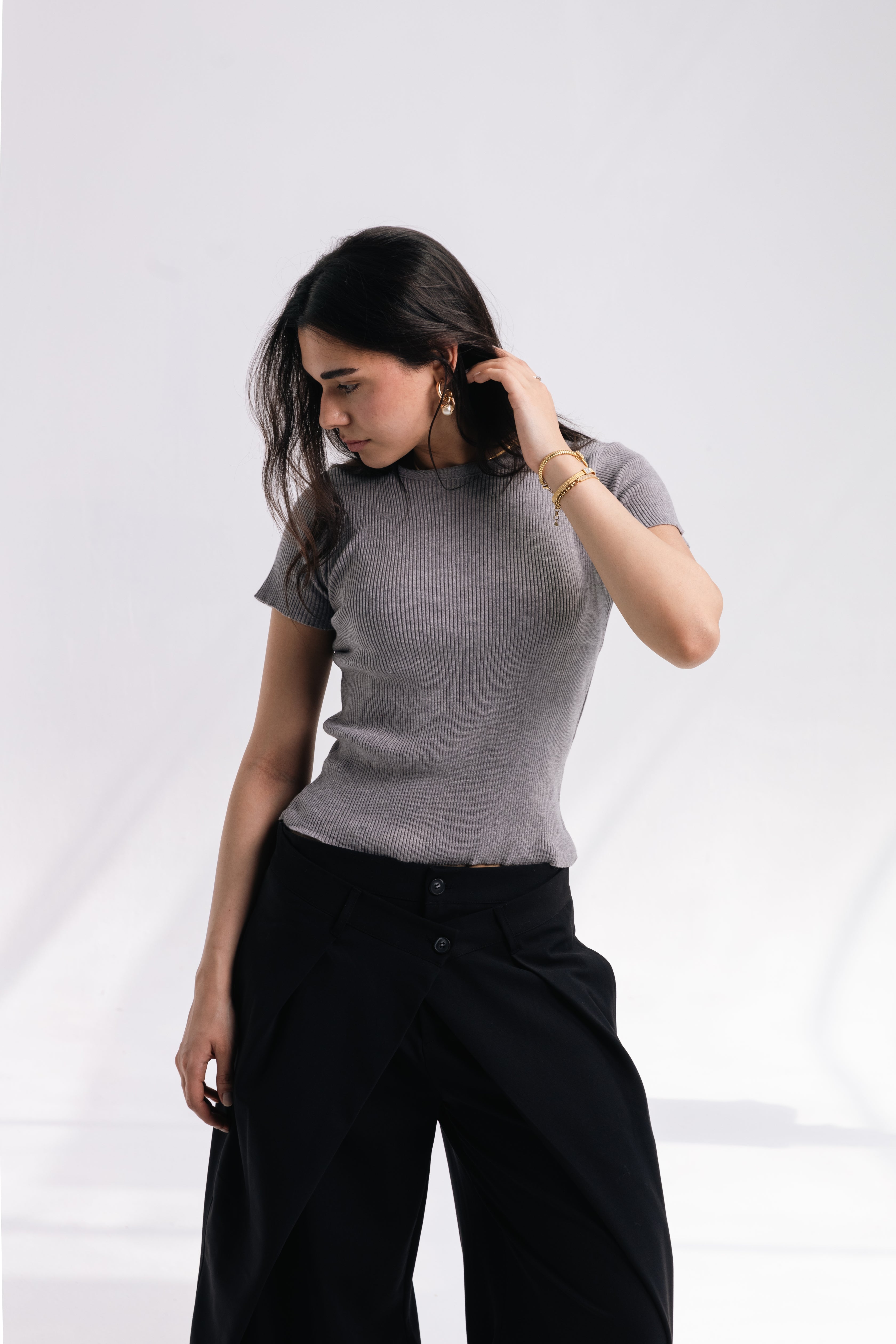 Knit Round Top (gray)