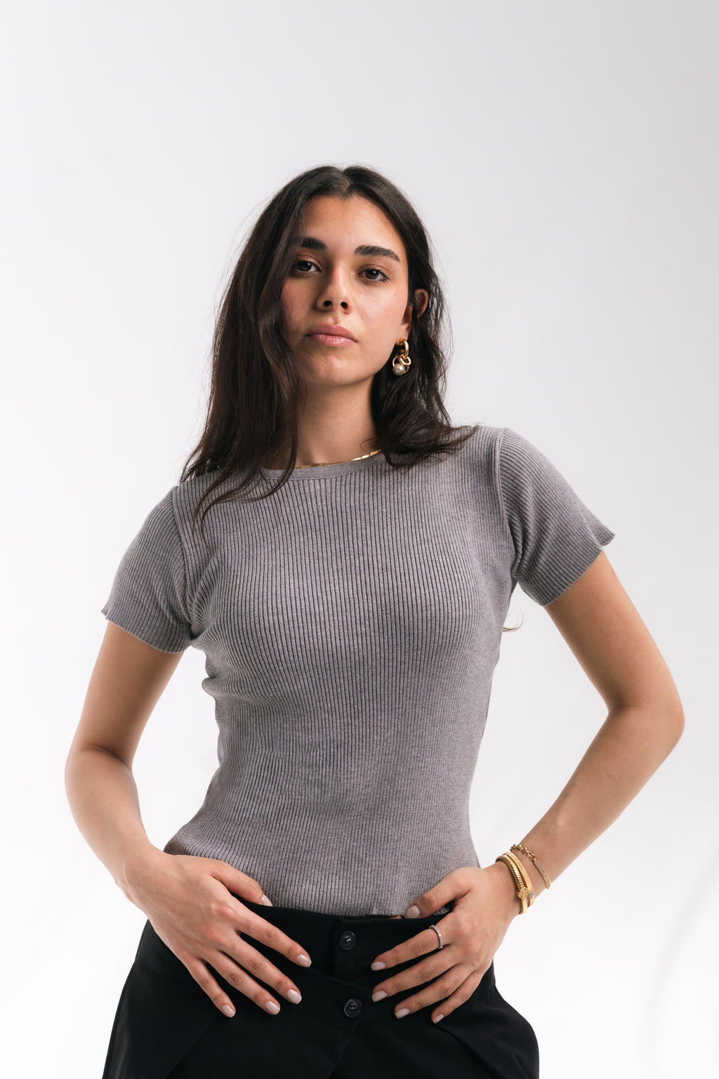 Knit Round Top (gray)