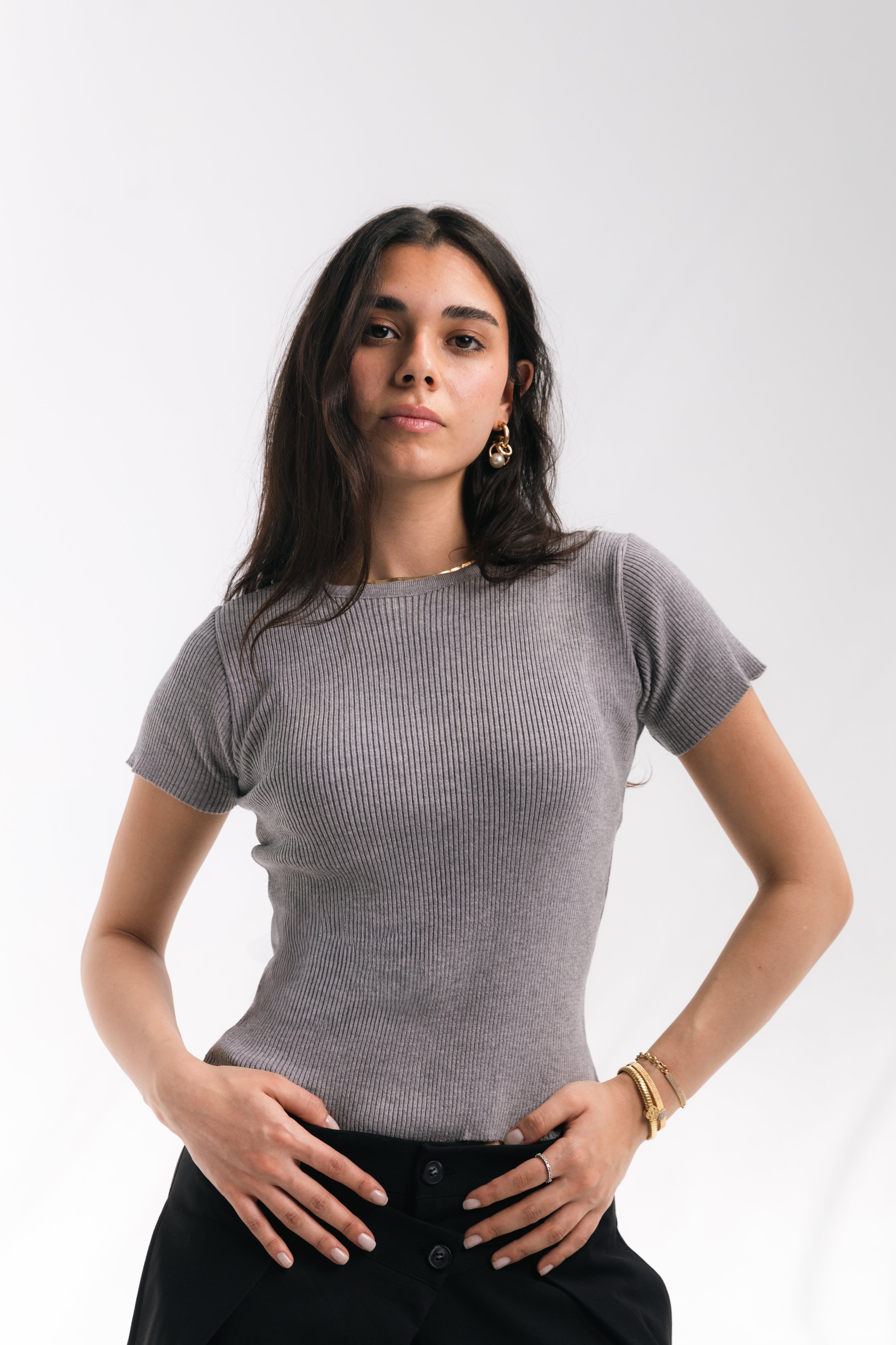 Knit Round Top (gray)