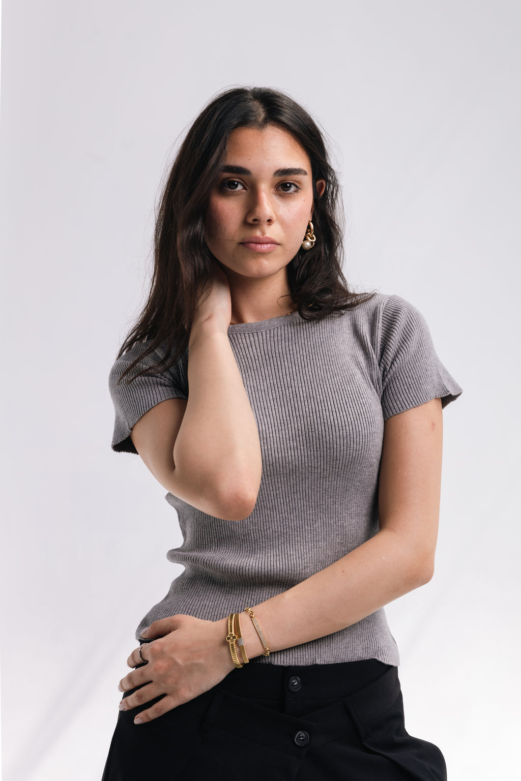 Knit Round Top (gray)