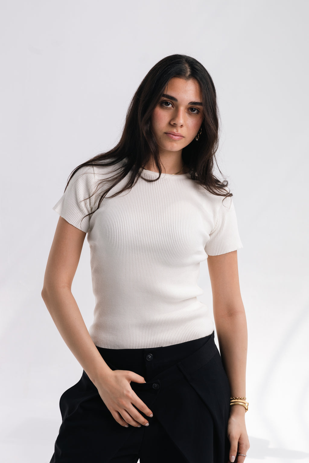 Knit Round Top (white)