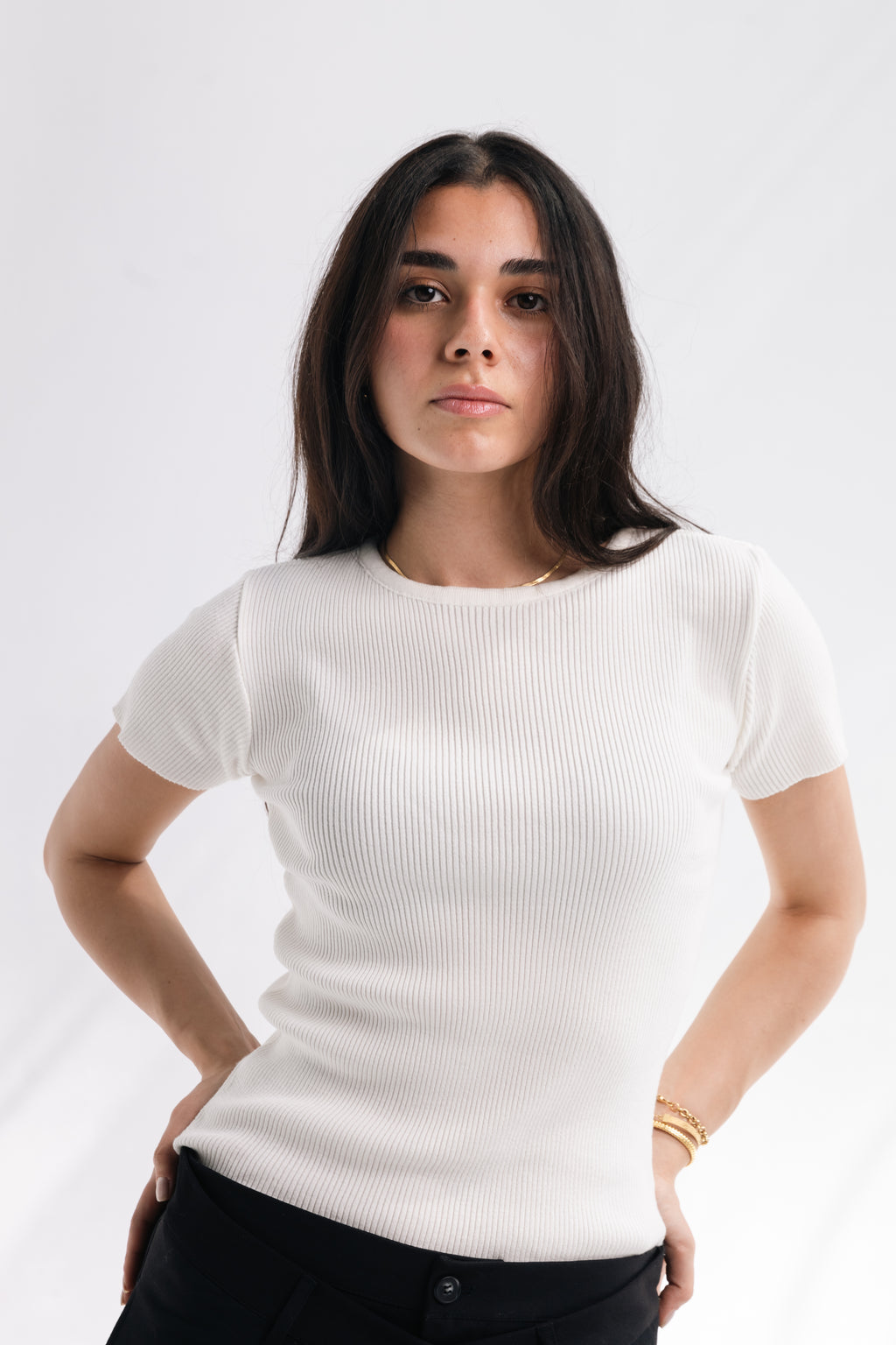 Knit Round Top (white)