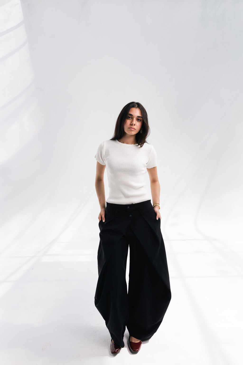 Knit Round Top (white)