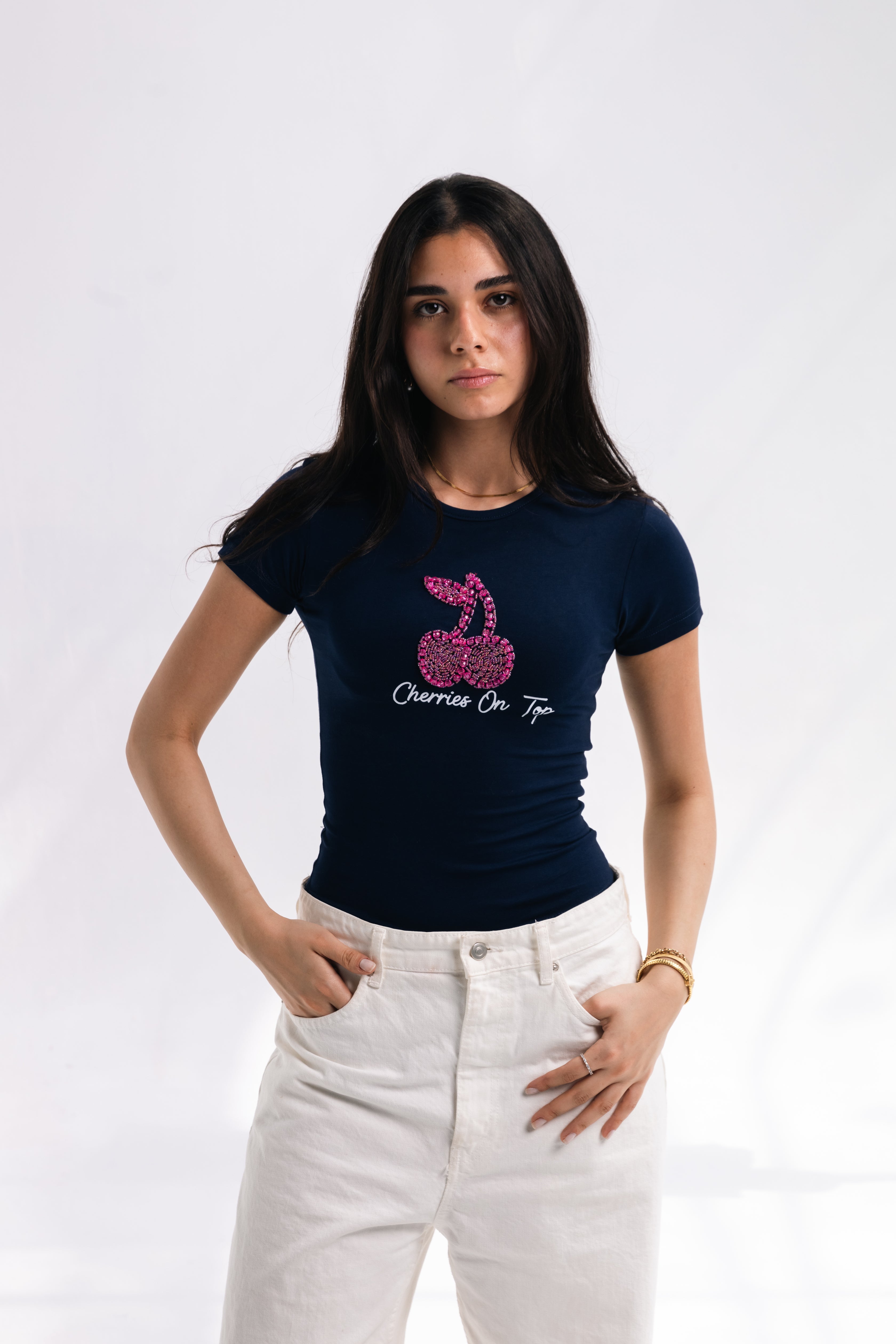 Strass COT Baby Tee (navy)
