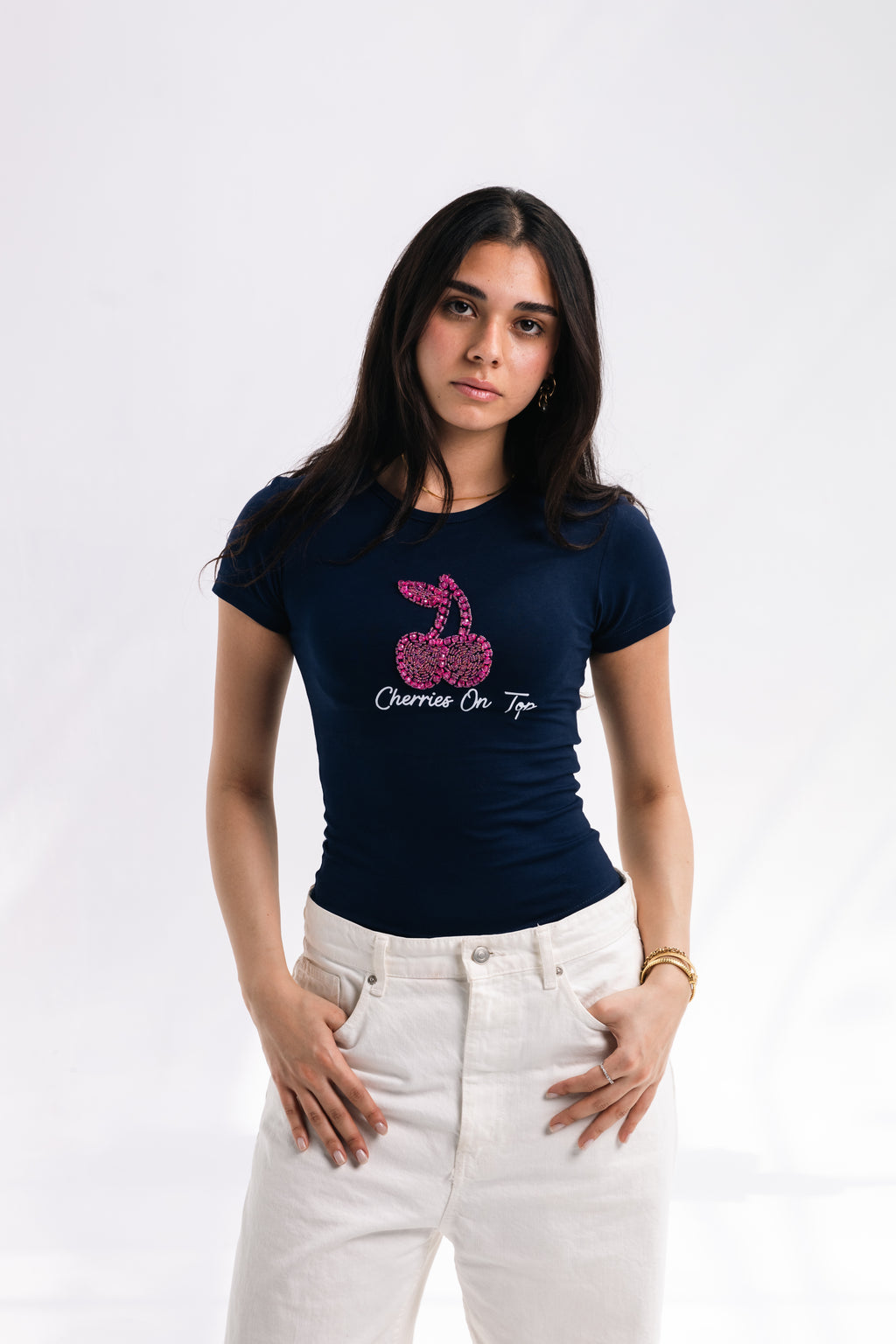 Strass COT Baby Tee (navy)