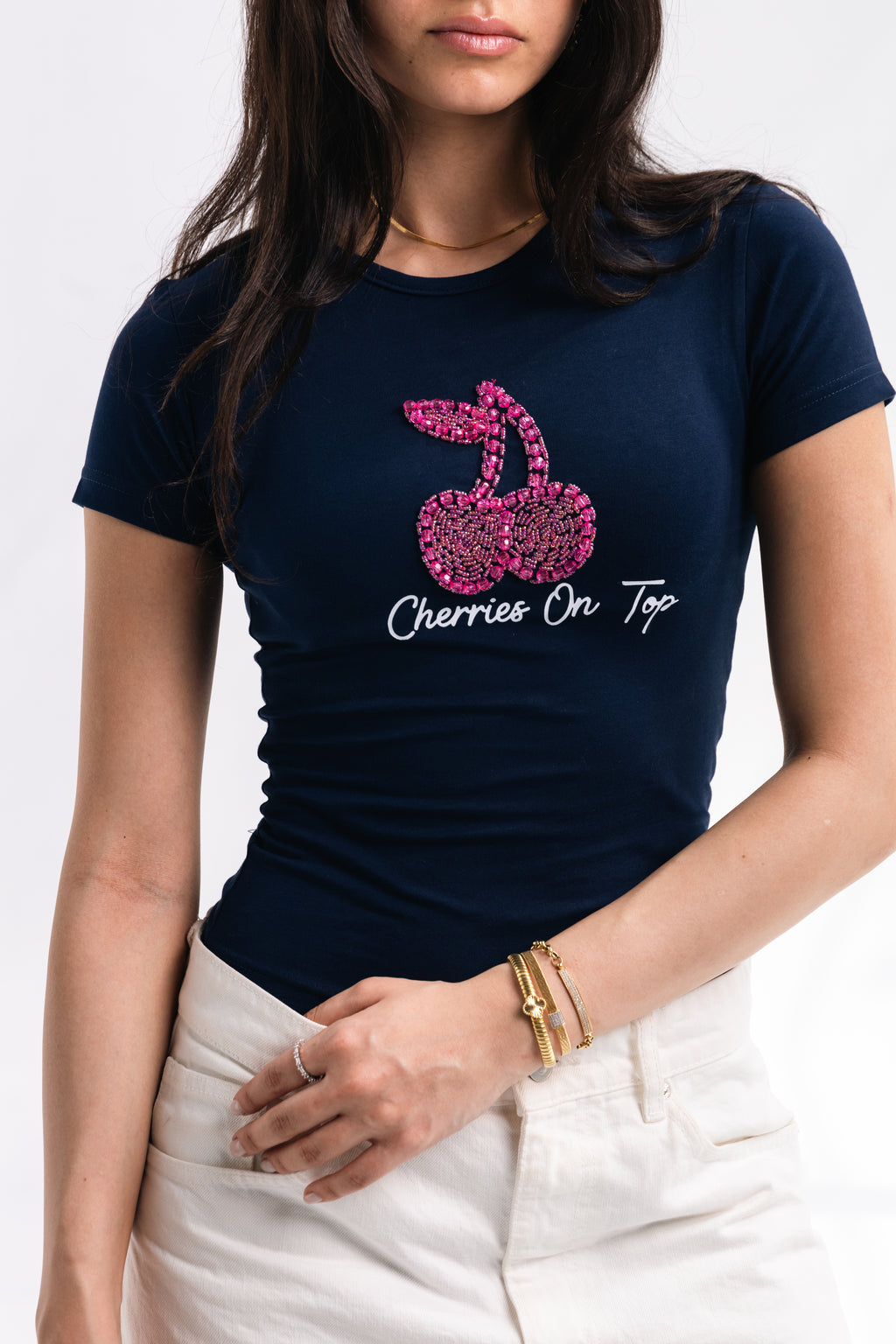 Strass COT Baby Tee (navy)