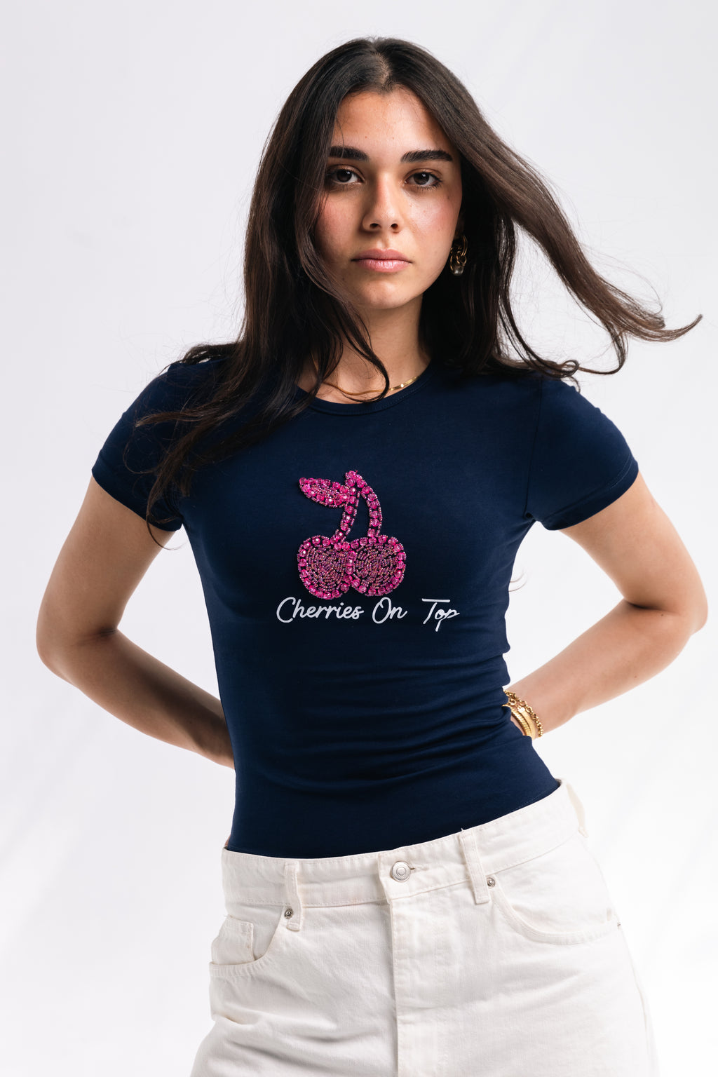 Strass COT Baby Tee (navy)