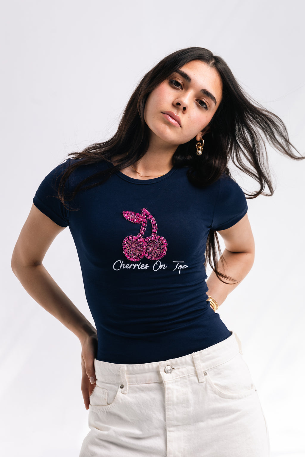 Strass COT Baby Tee (navy)