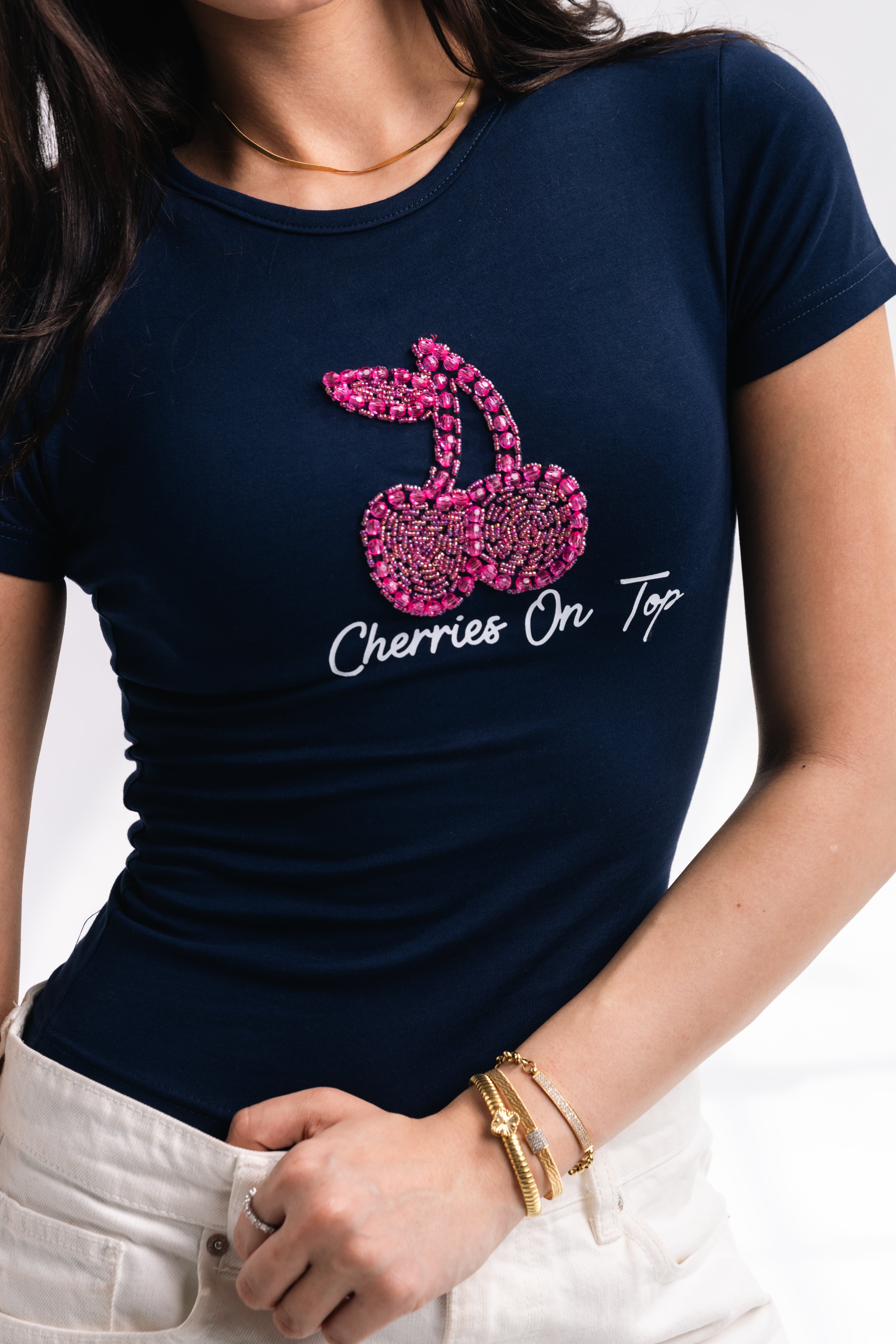 Strass COT Baby Tee (navy)