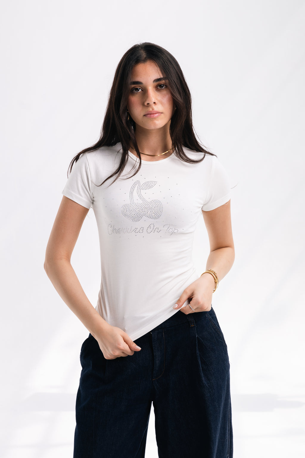 Strass COT Baby Tee (white)