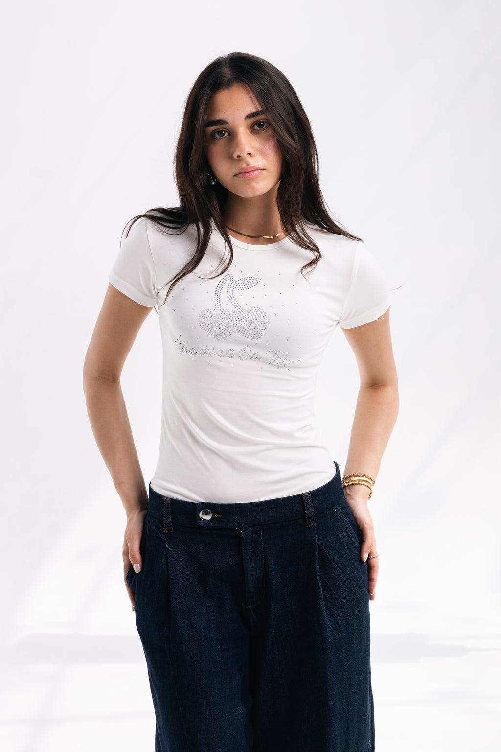 Strass COT Baby Tee (white)