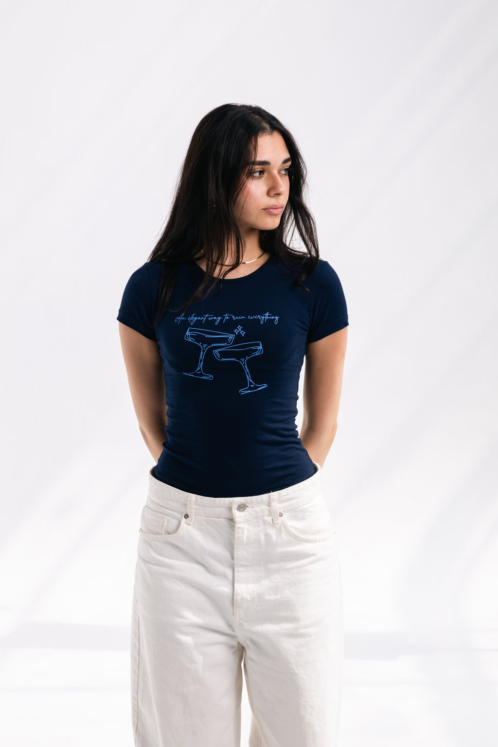 Elegant Chaos Baby Tee (navy)