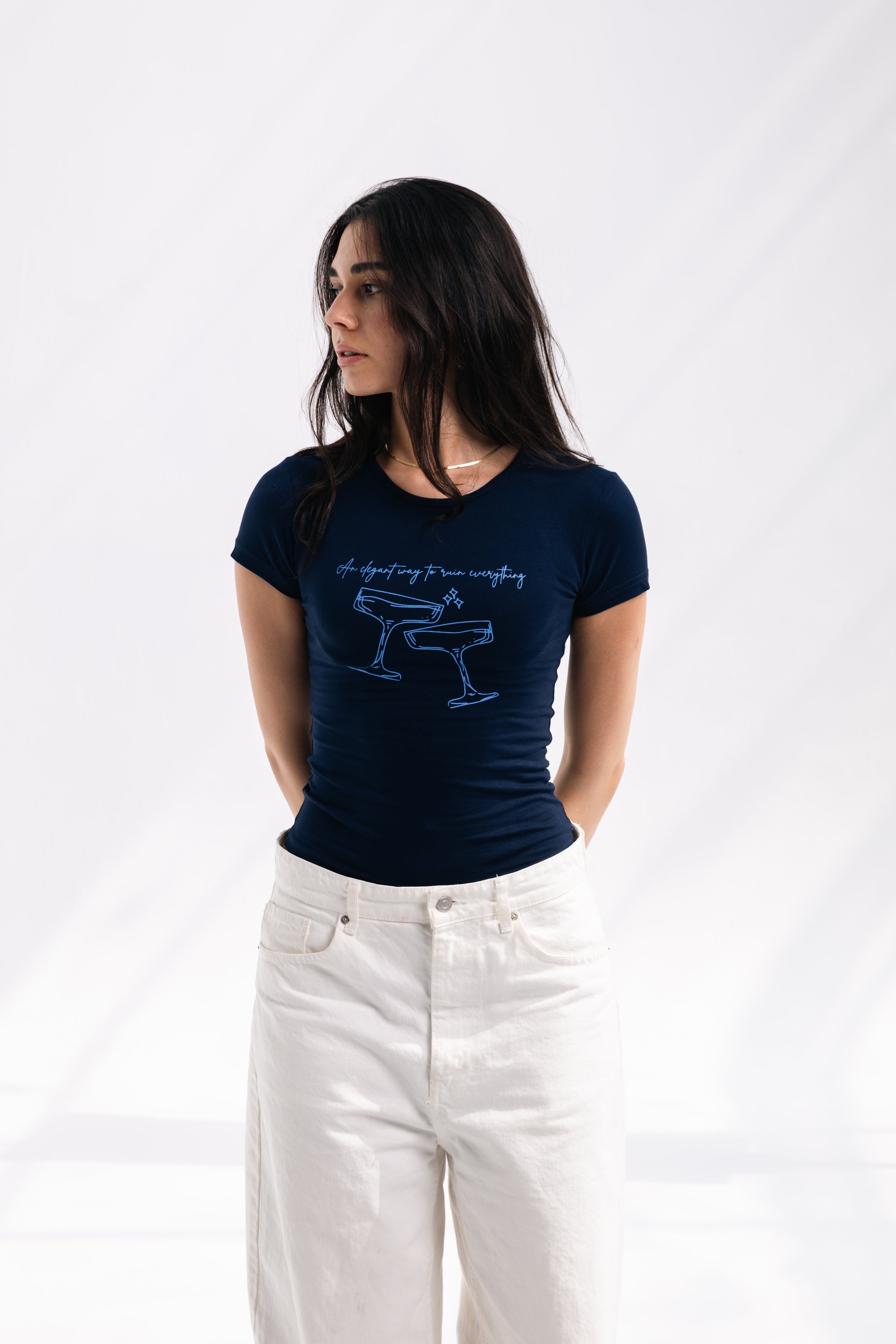 Elegant Chaos Baby Tee (navy)
