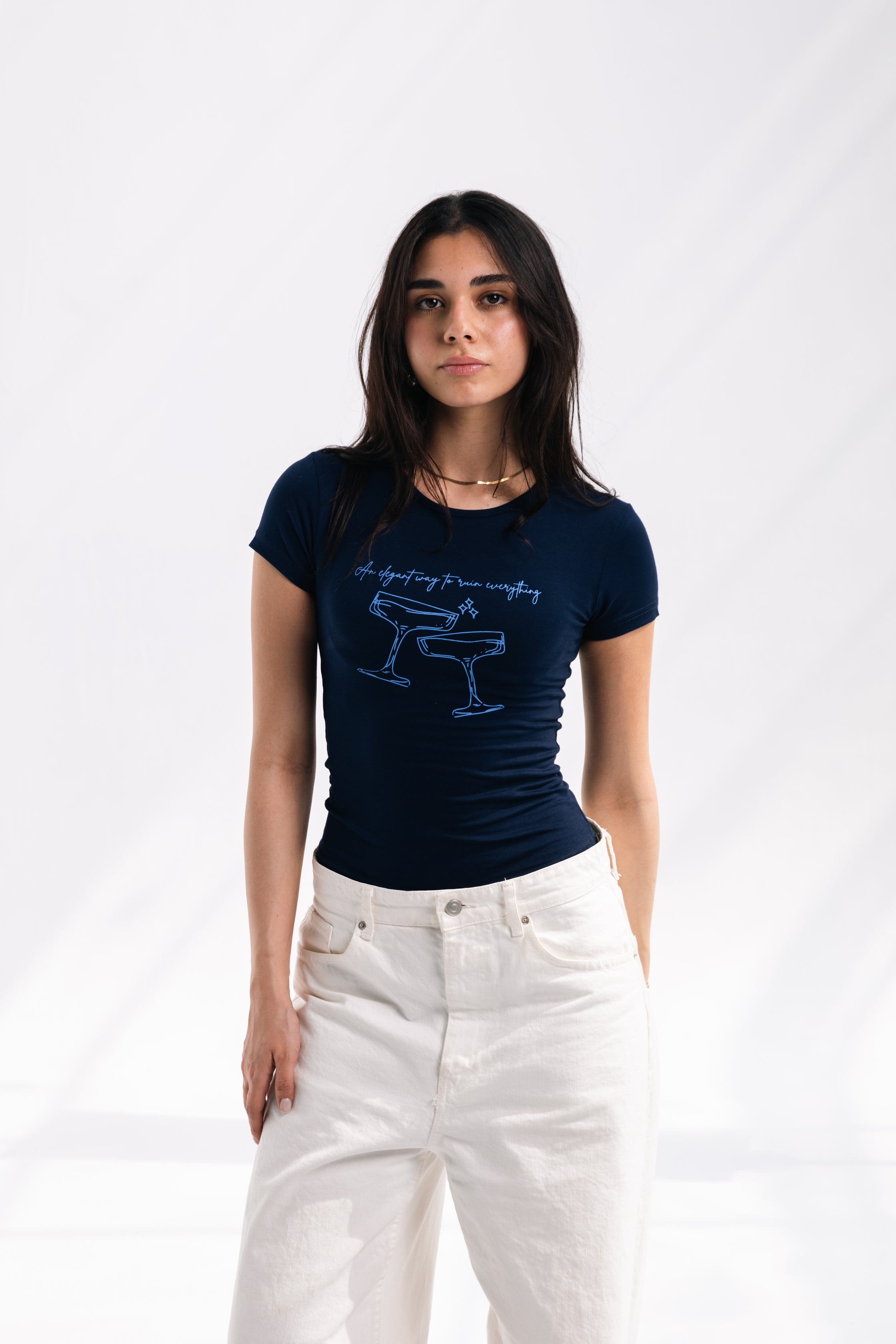 Elegant Chaos Baby Tee (navy)