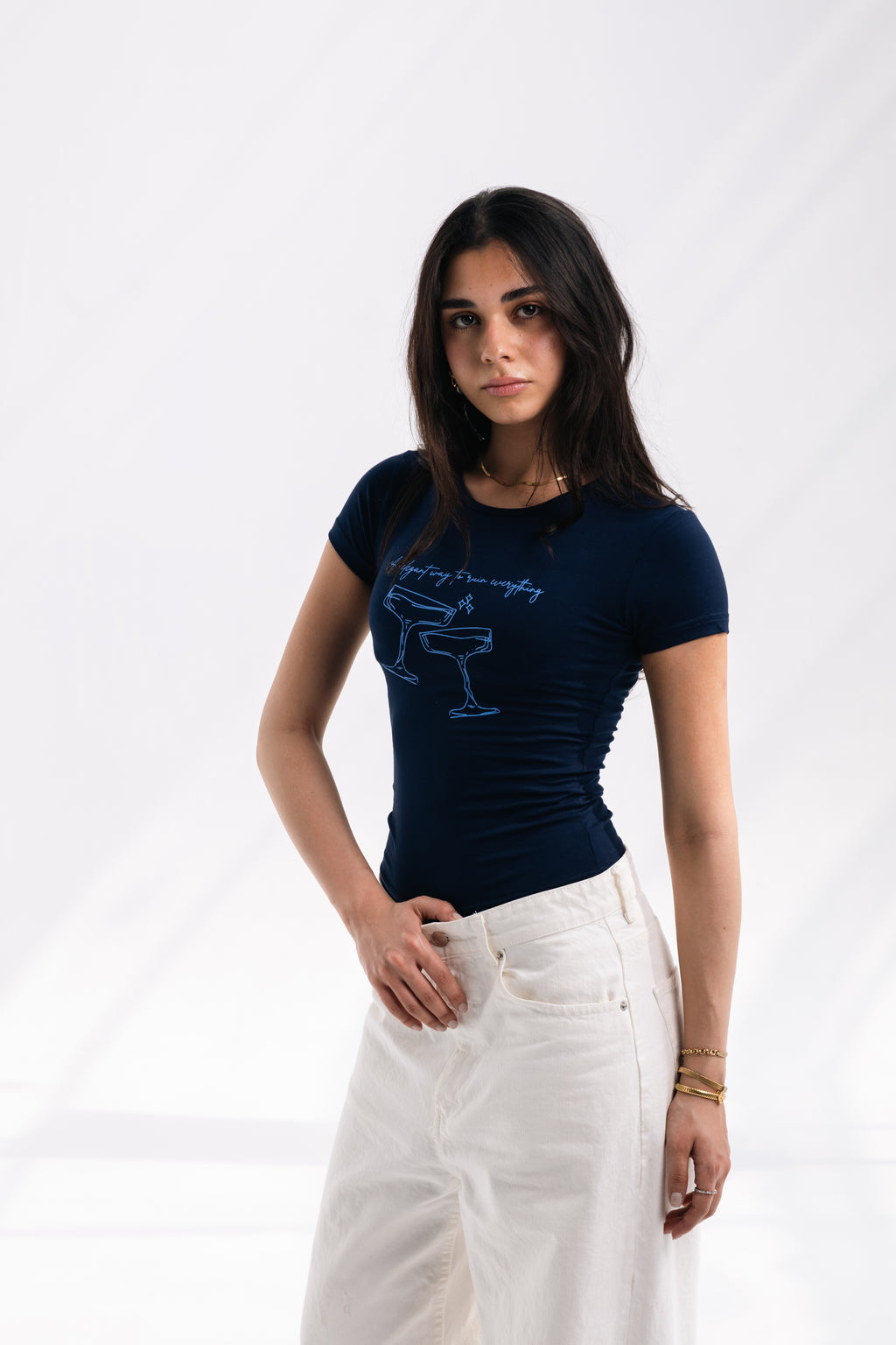 Elegant Chaos Baby Tee (navy)