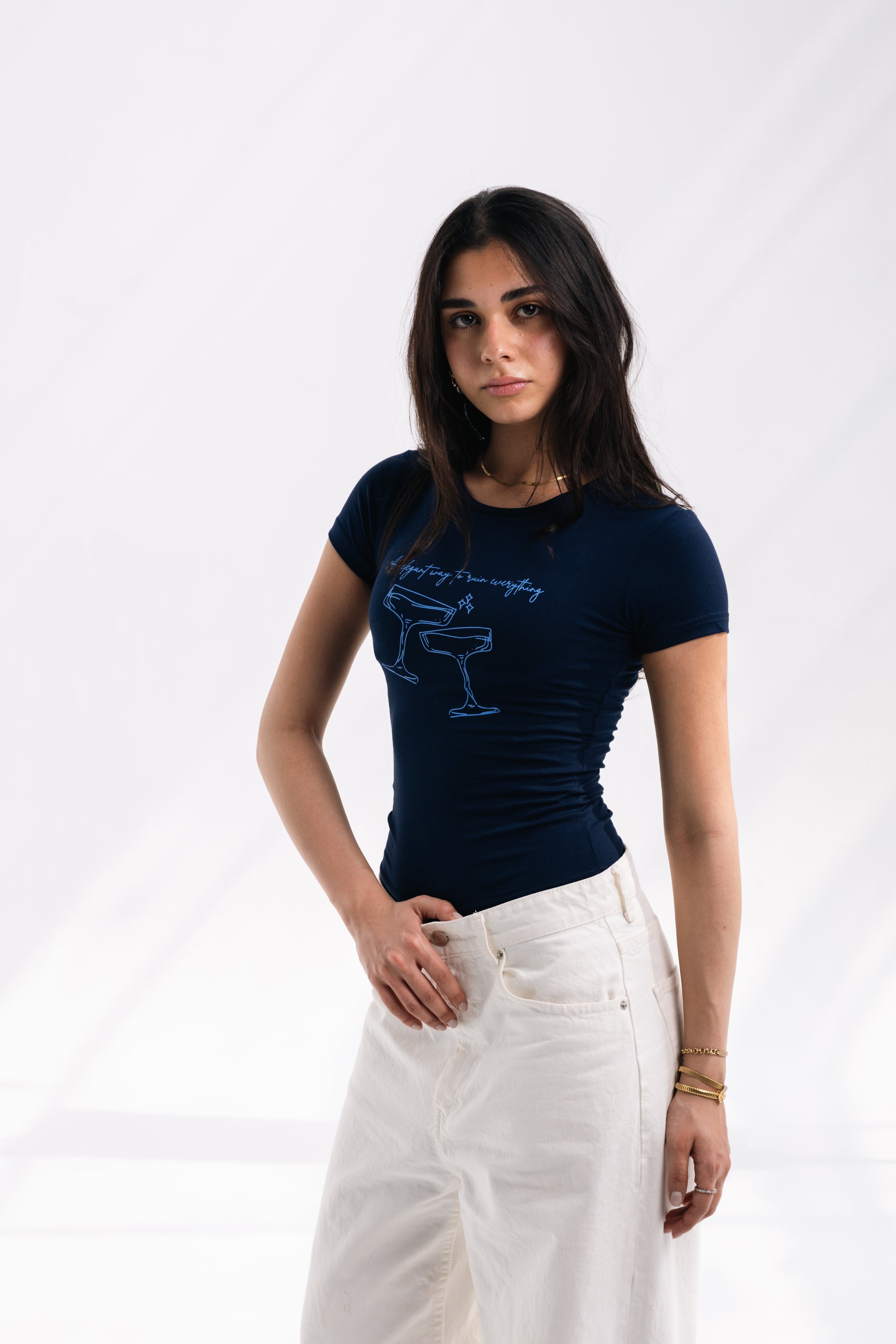 Elegant Chaos Baby Tee (navy)