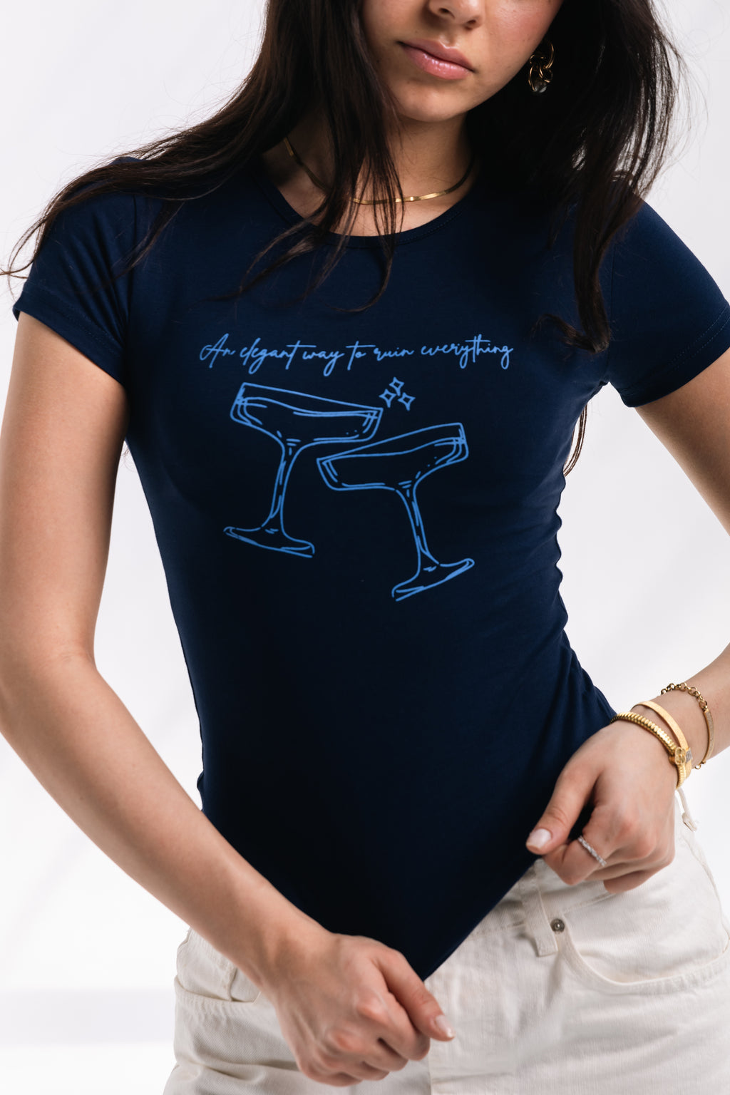 Elegant Chaos Baby Tee (navy)