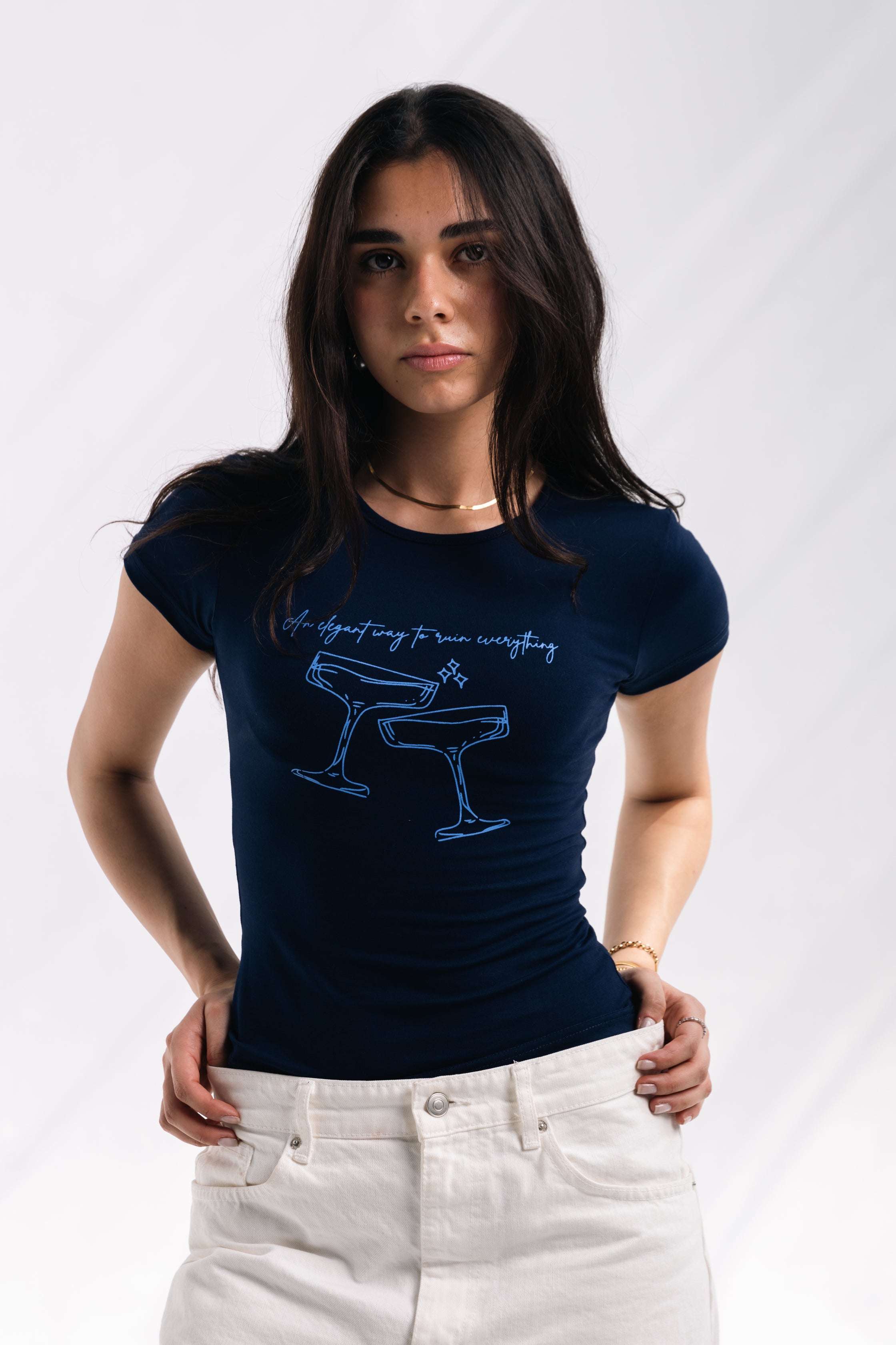 Elegant Chaos Baby Tee (navy)