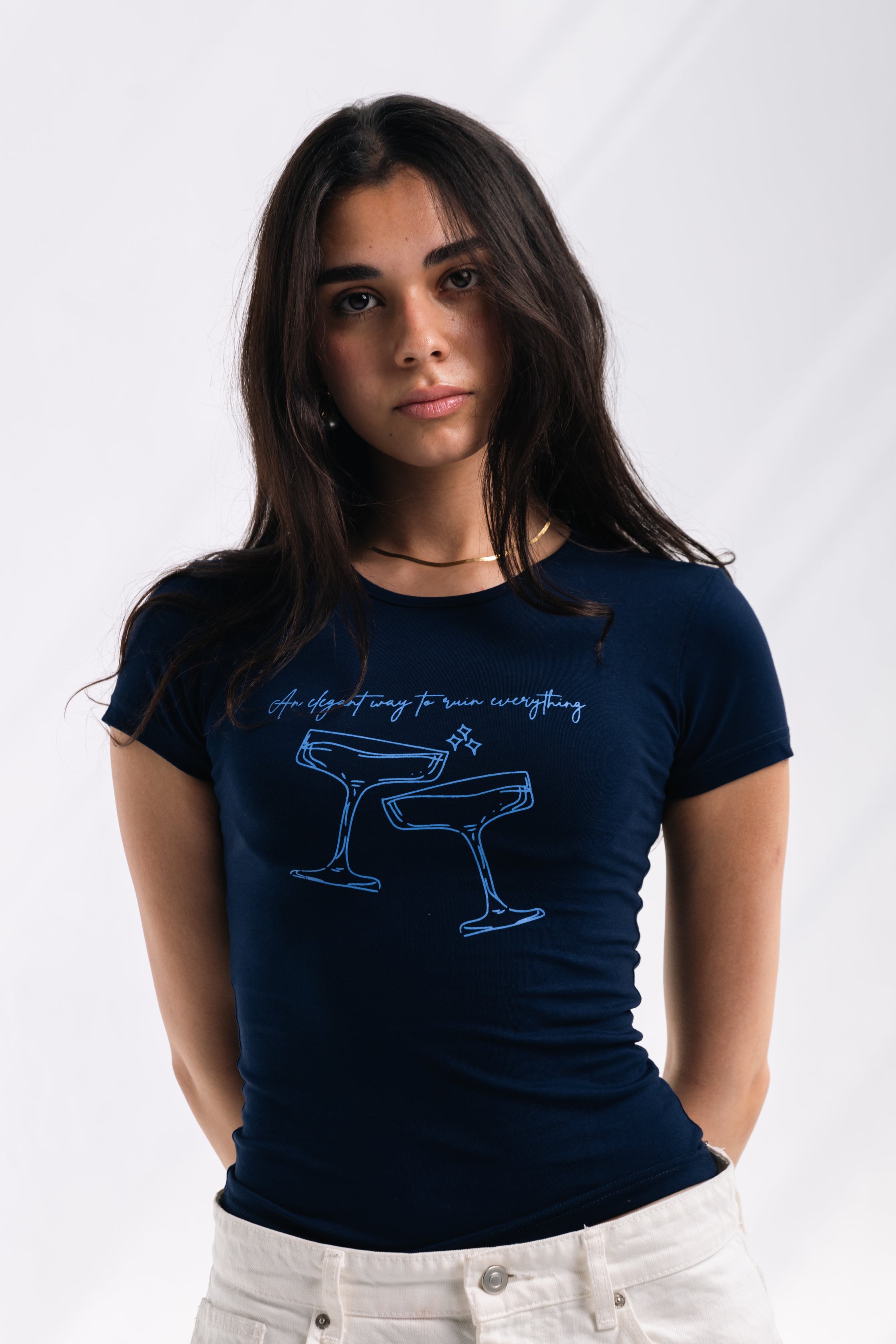Elegant Chaos Baby Tee (navy)