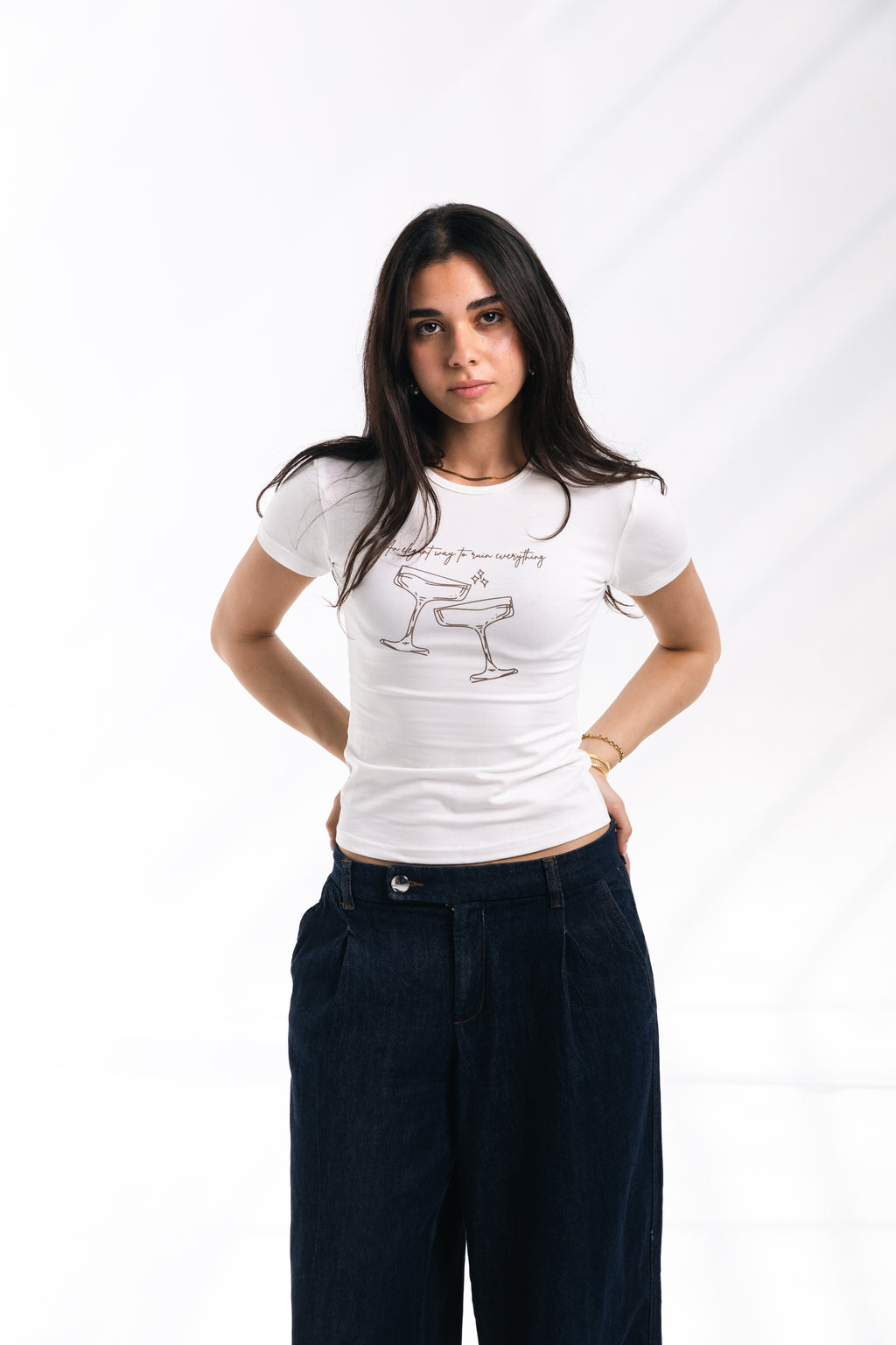 Elegant Chaos Baby Tee (white)