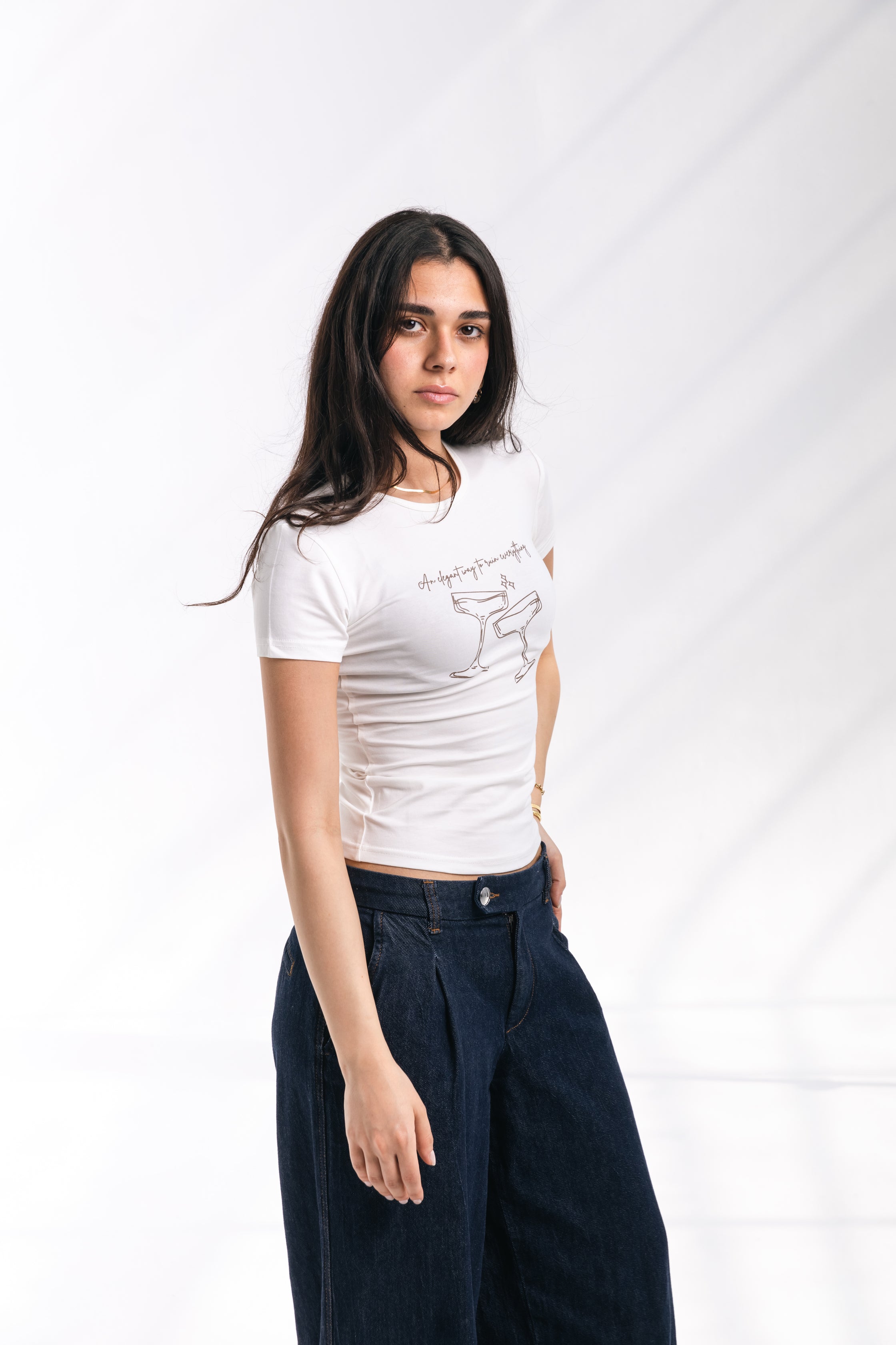 Elegant Chaos Baby Tee (white)