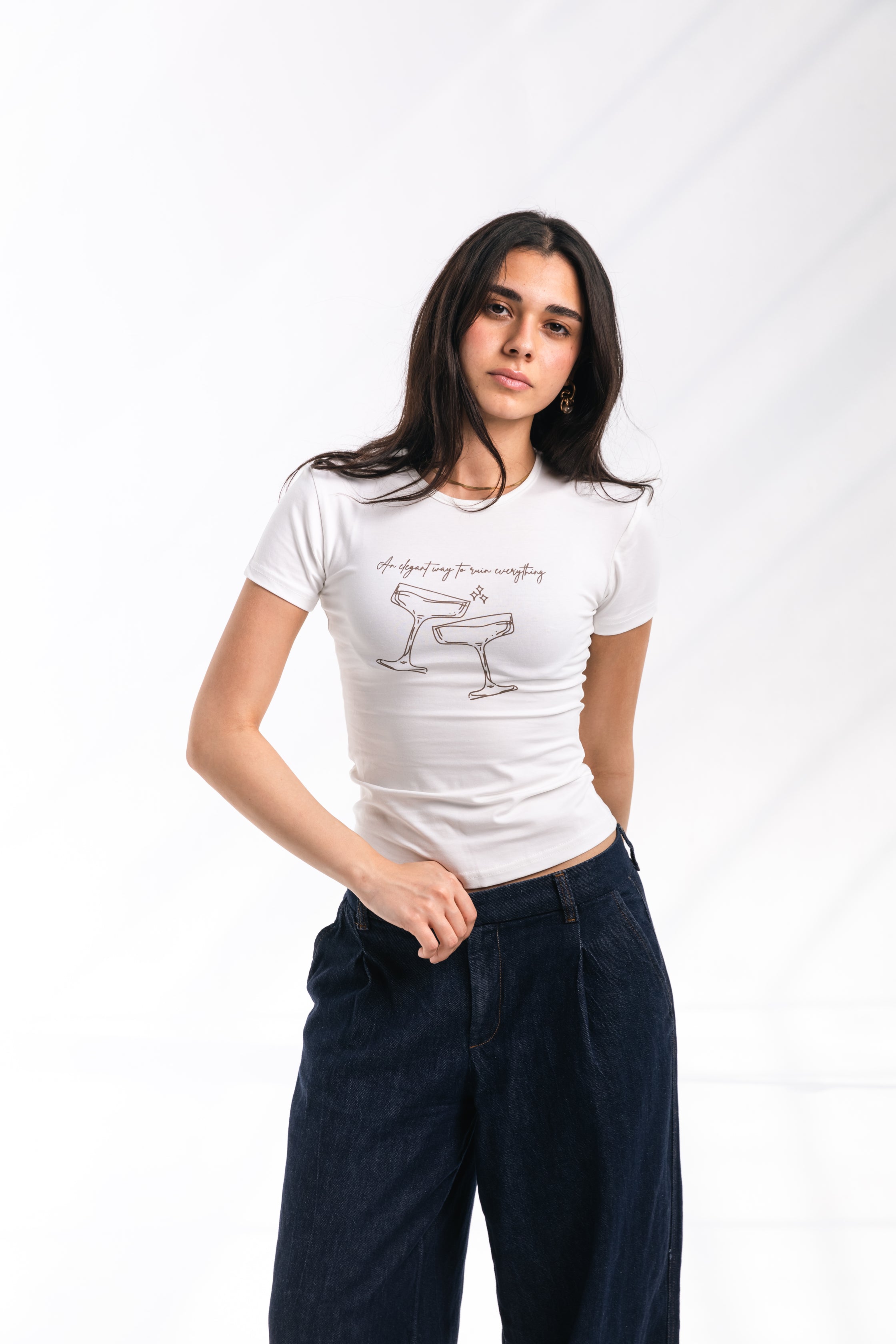 Elegant Chaos Baby Tee (white)